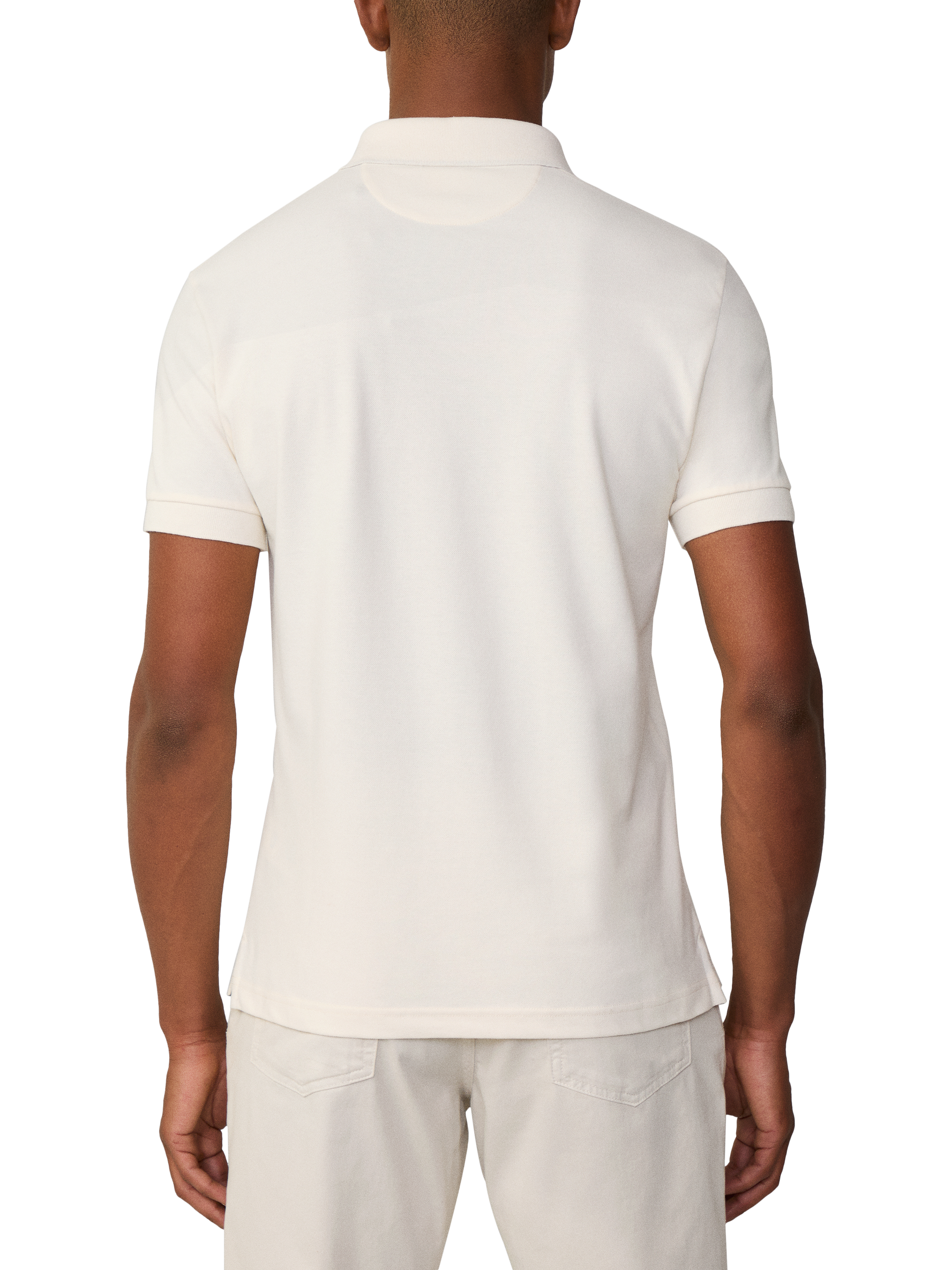 Product image 3 of 6, which shows Hackett London Cotton Blend Regular Fit Short Sleeve Polo Shirt, Off White, XXXL