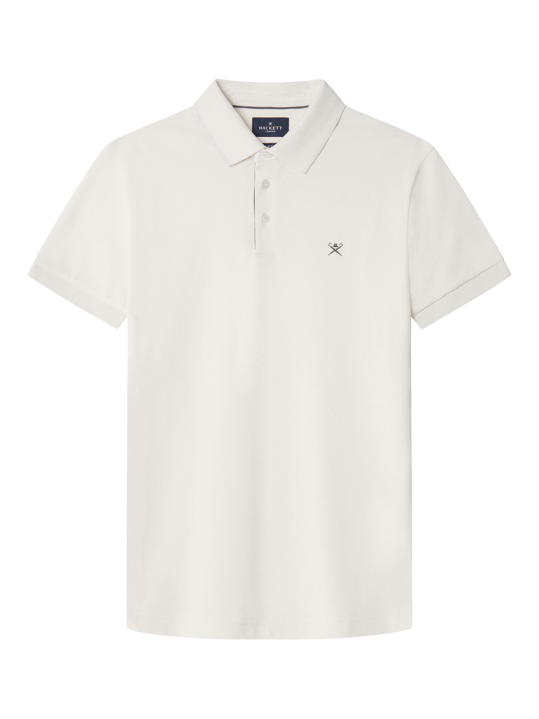 Product image 5 of 6, which shows Hackett London Cotton Blend Regular Fit Short Sleeve Polo Shirt, Off White, XXXL