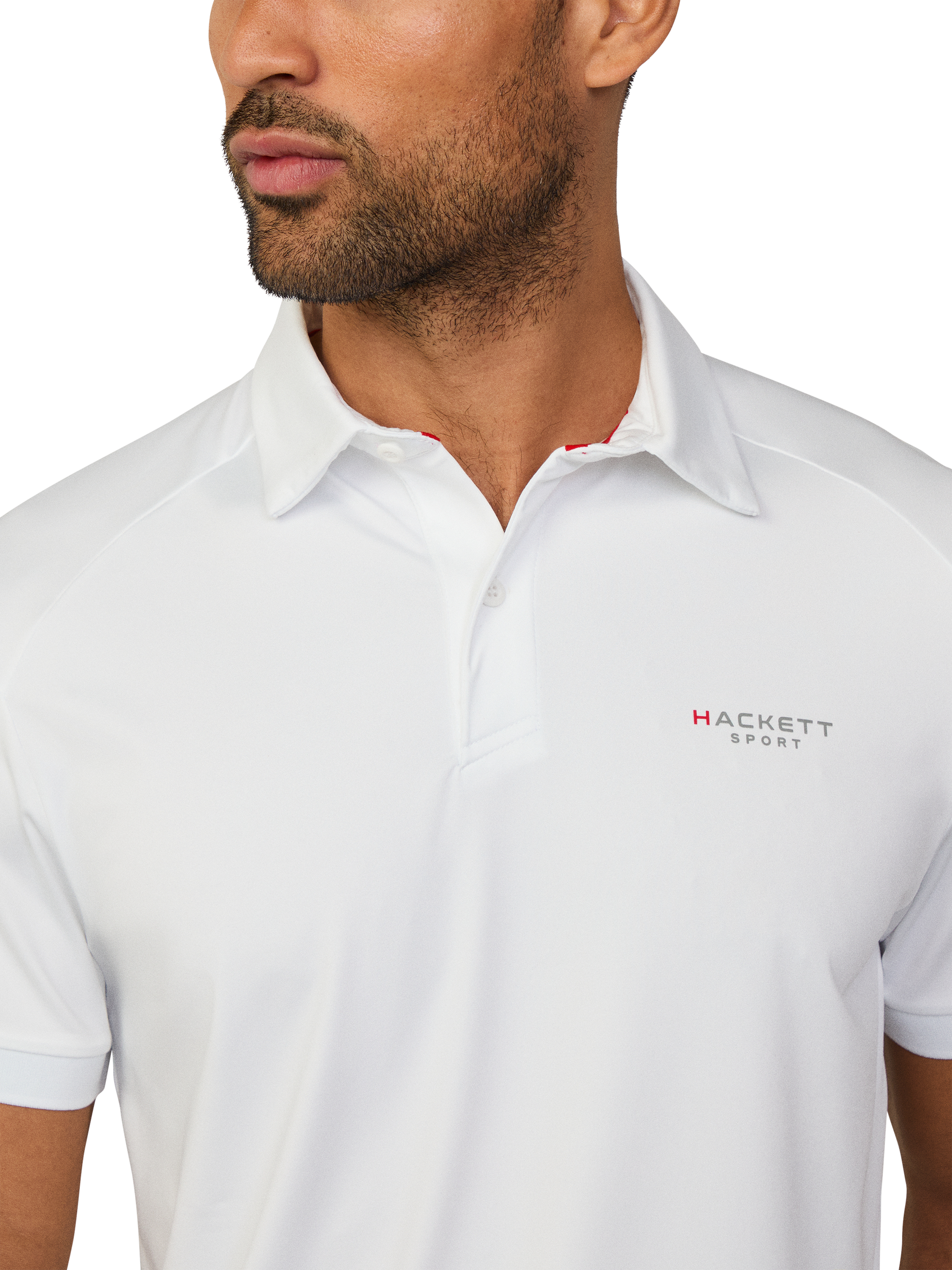 Product image 4 of 6, which shows Hackett London Regular Fit Short Sleeve Sports Polo Shirt, White, XXL