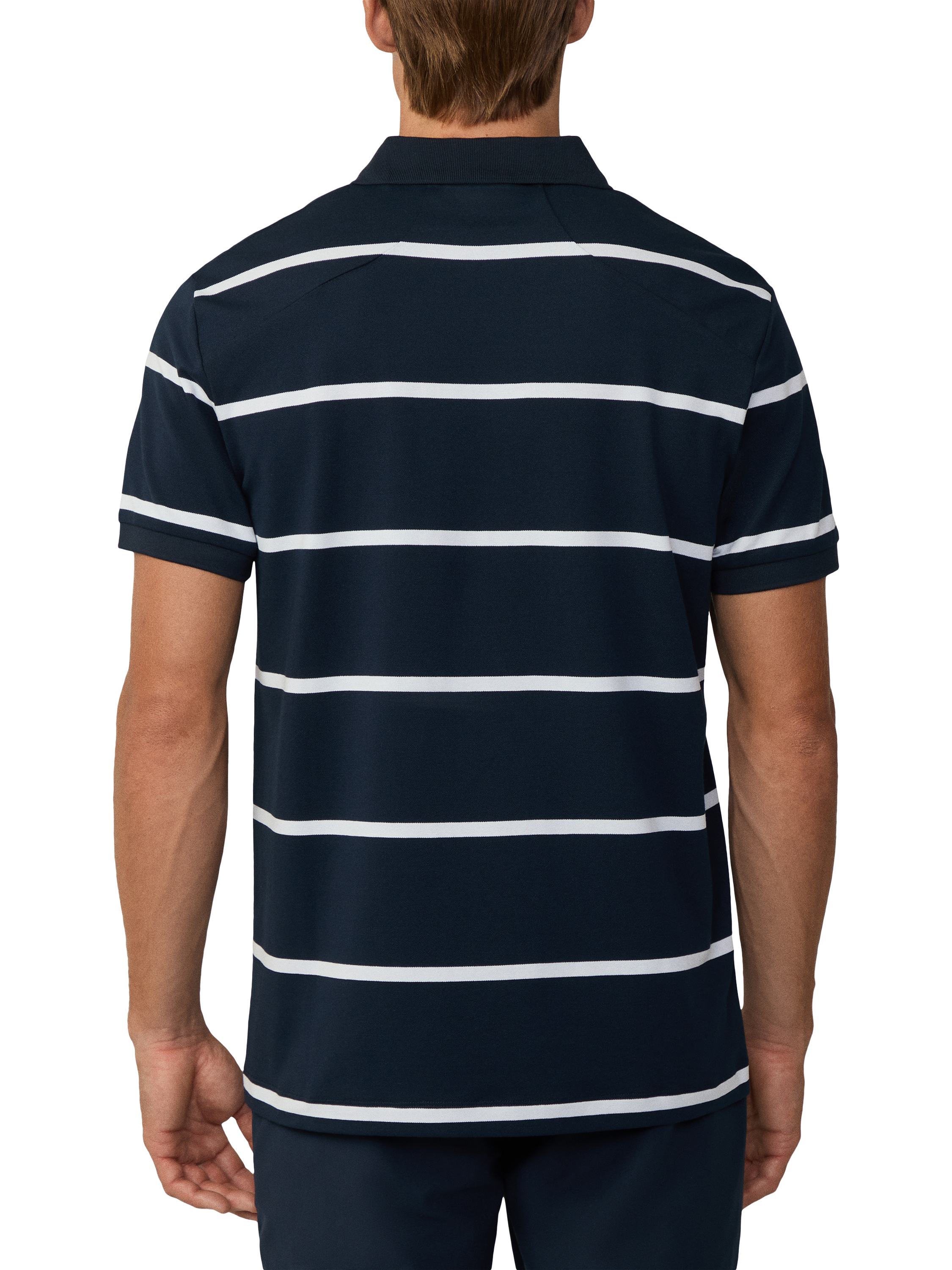 Product image 3 of 6, which shows Hackett London Cotton Blend Regular Fit Sports Polo Shirt, Navy/White, XXL