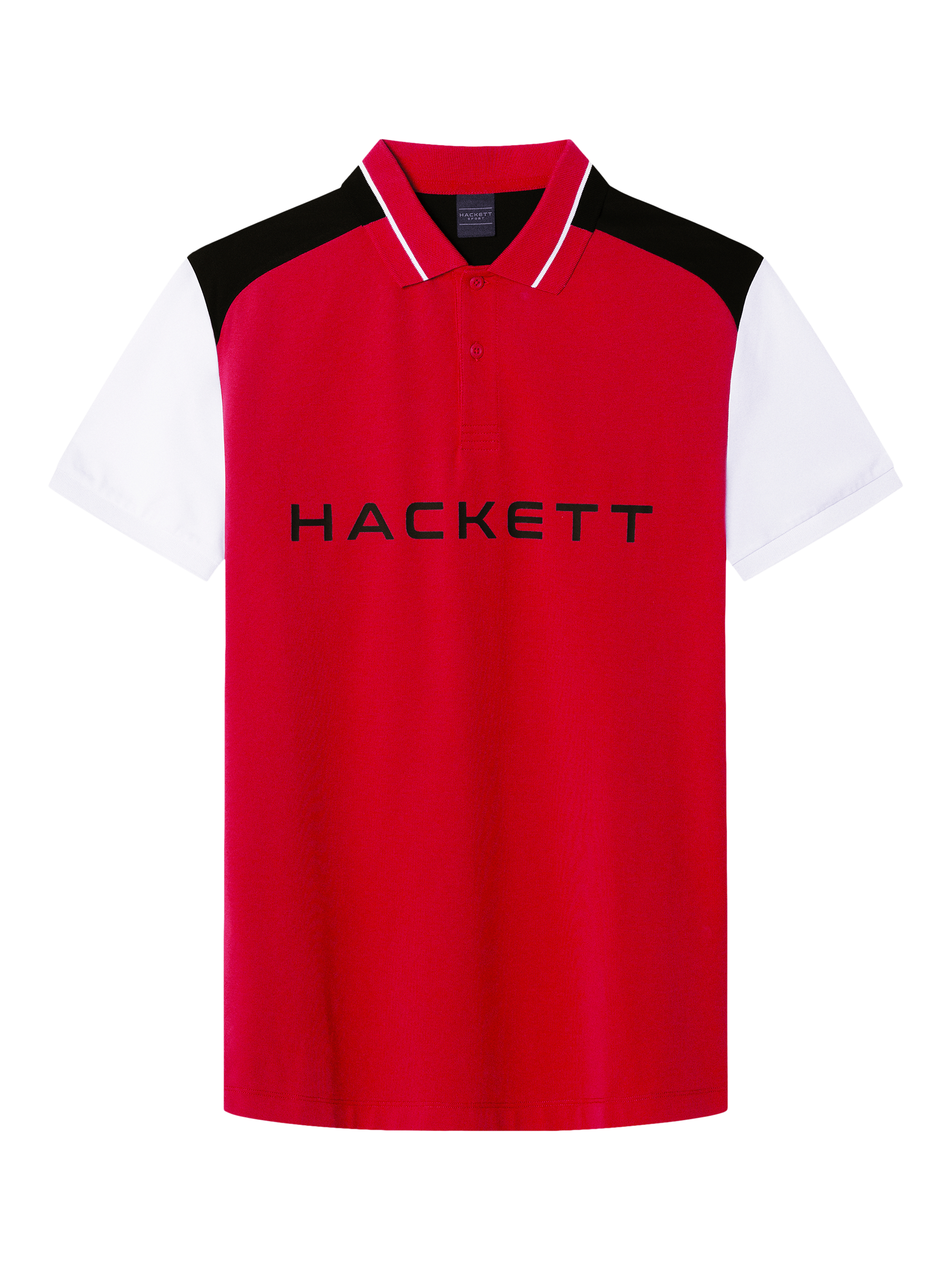 Product image 5 of 6, which shows Hackett London Sport Cotton Blend Regular Fit Short Sleeve Polo Shirt, Race Red, XS