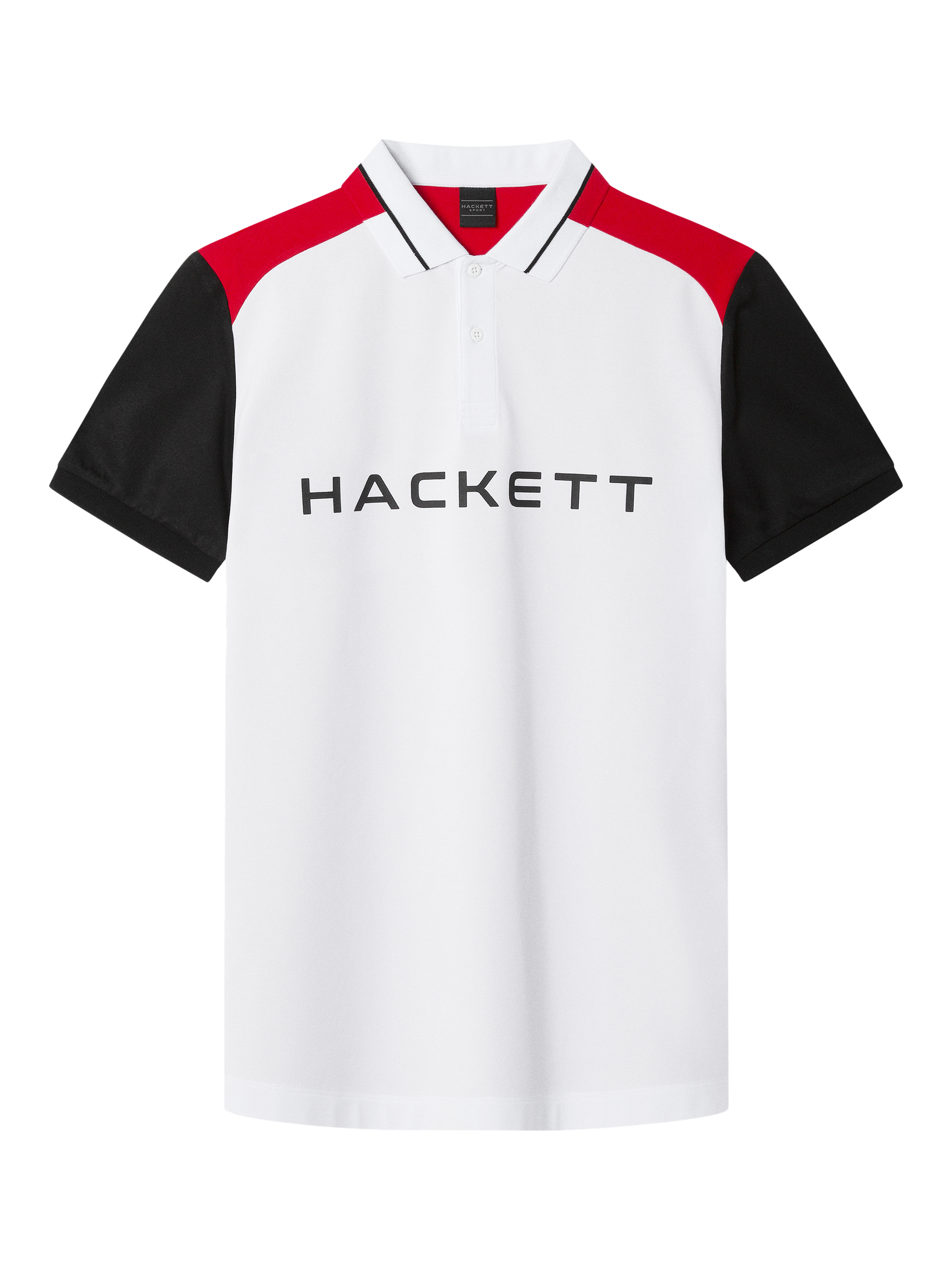 Product image 5 of 6, which shows Hackett London Sport Cotton Blend Regular Fit Short Sleeve Polo Shirt, White, XS