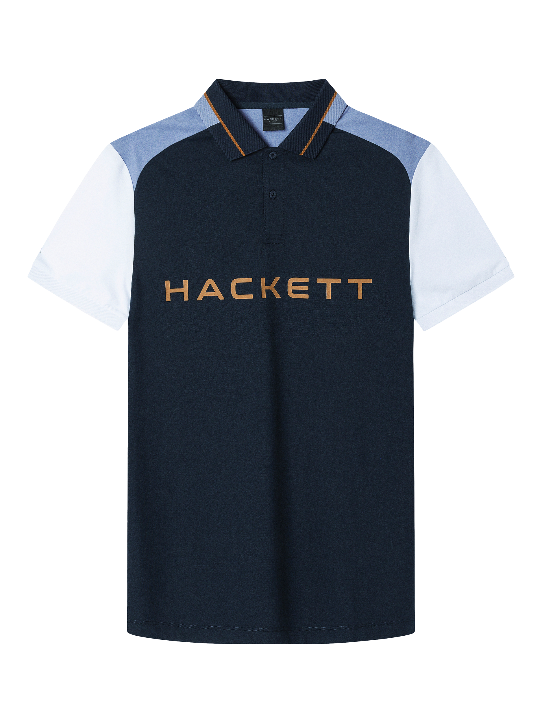 Product image 5 of 6, which shows Hackett London Sport Cotton Blend Regular Fit Short Sleeve Polo Shirt, Navy, XS