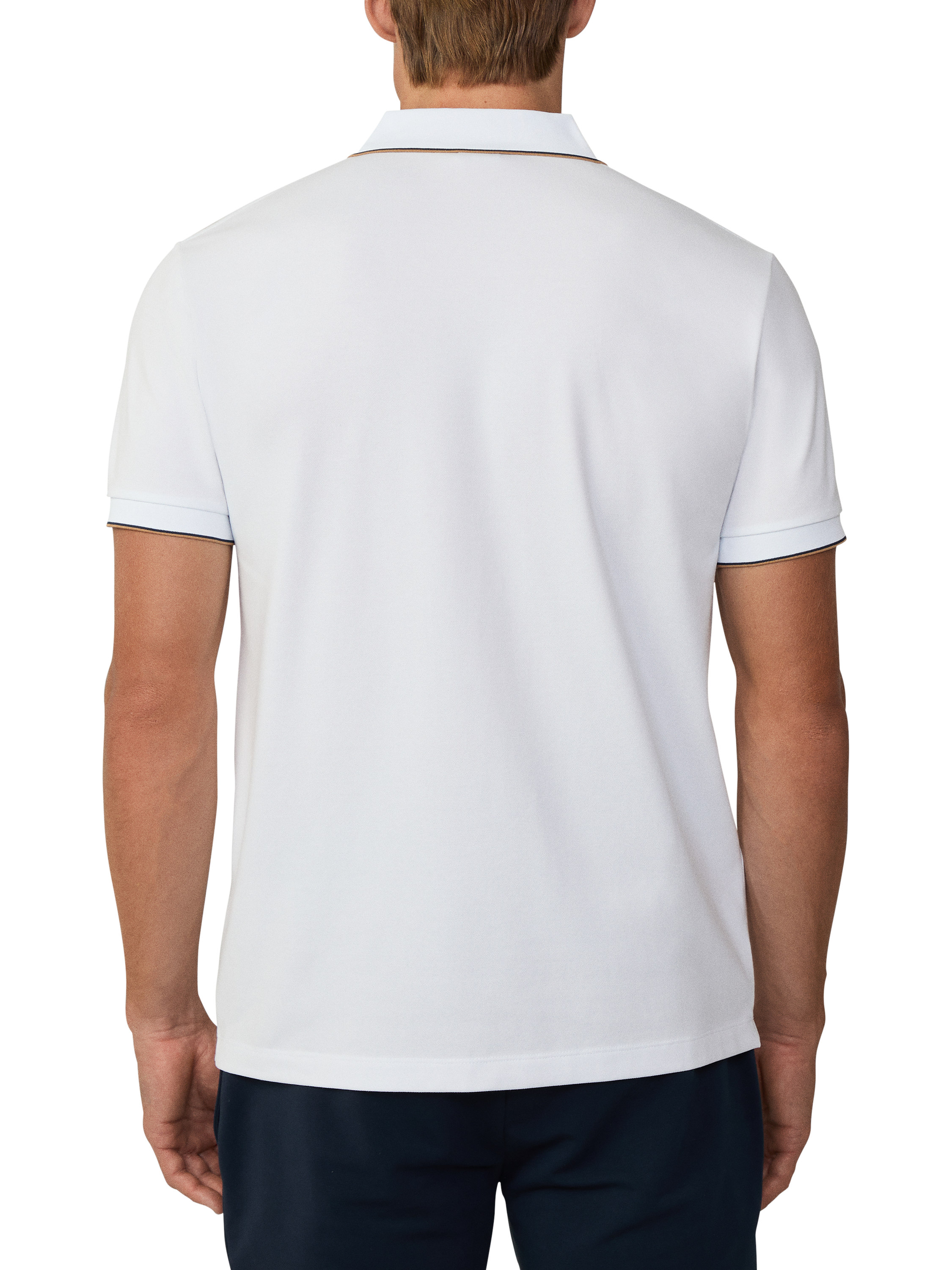 Product image 3 of 6, which shows Hackett London Sports Cotton Blend Regular Fit Short Sleeve Polo Shirt, White, XXL
