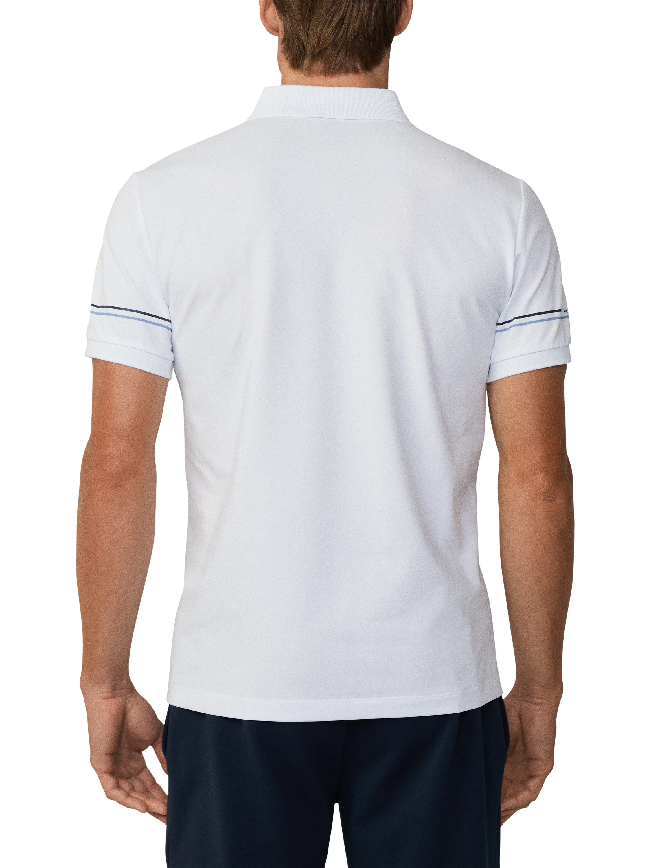 Product image 2 of 6, which shows Hackett London Cotton Blend Regular Fit Short Sleeve Sports Polo Shirt, White, XXL