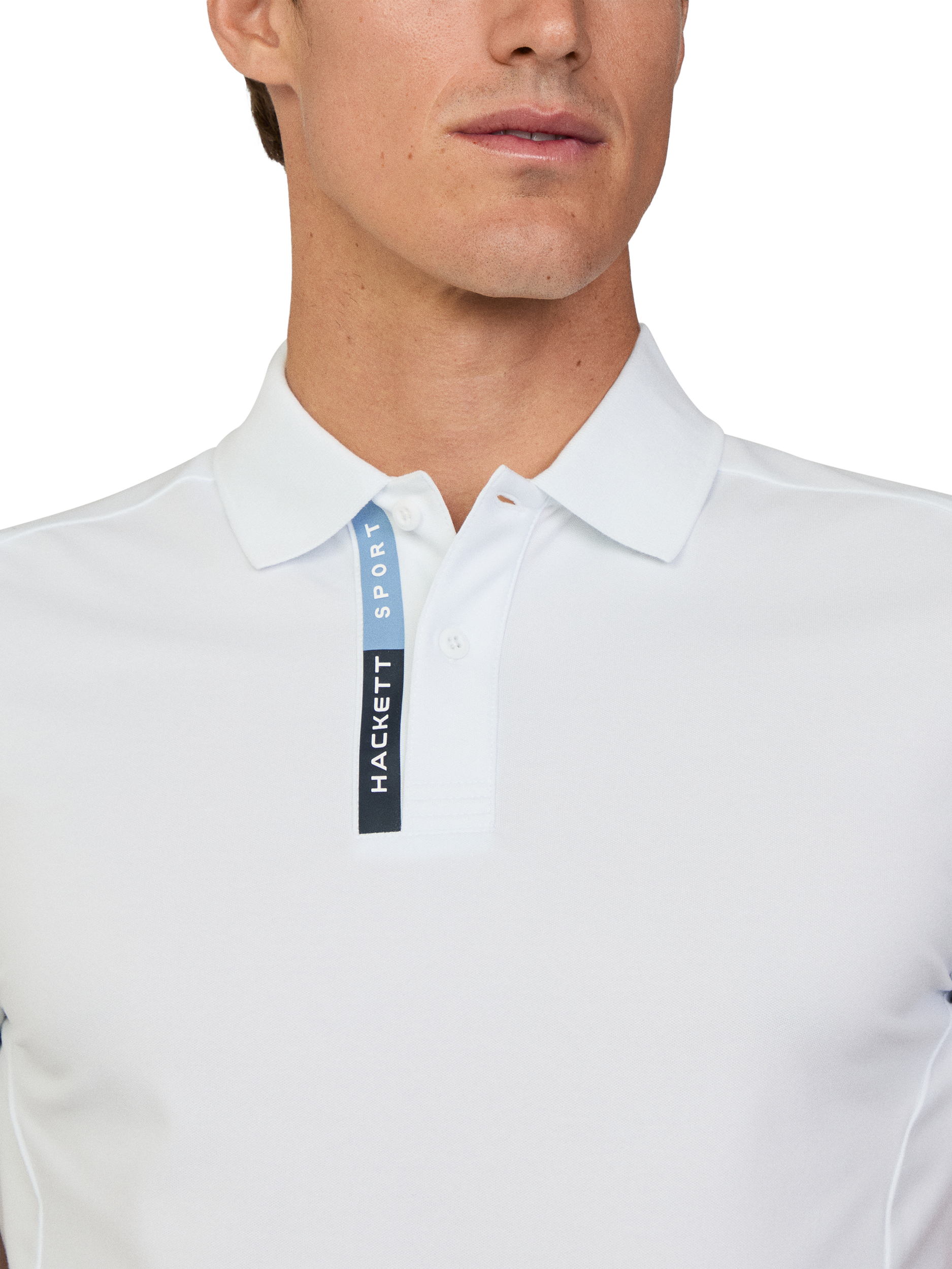 Product image 4 of 6, which shows Hackett London Cotton Blend Regular Fit Short Sleeve Sports Polo Shirt, White, XXL
