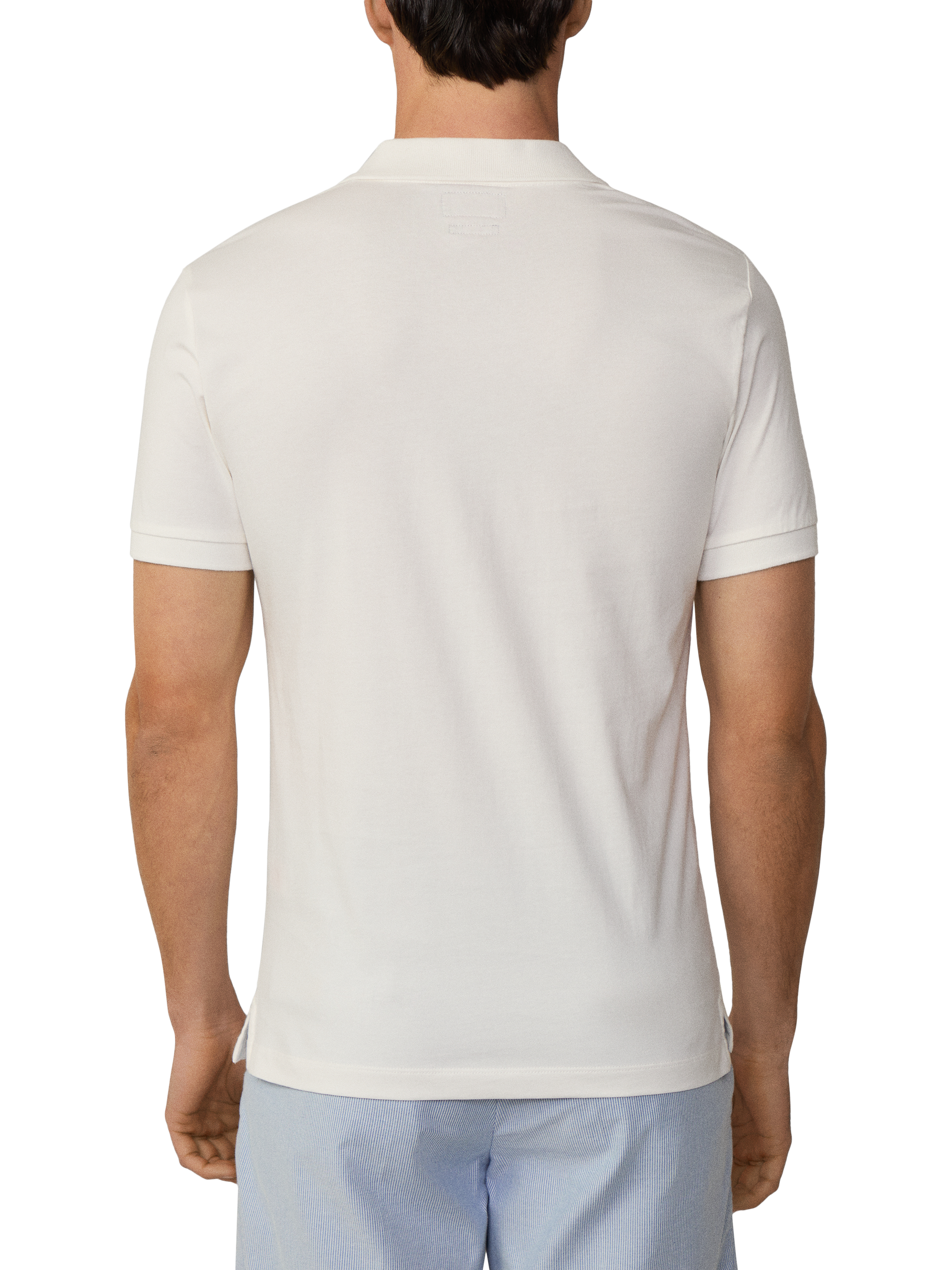 Product image 3 of 6, which shows Hackett London Cotton Regular Fit Open Johnny Collar Polo Shirt, Off White, XS