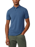 Hackett London Cotton Slim Fit Short Sleeve Polo Shirt, Dark Denim Blue, Dark Denim Blue
