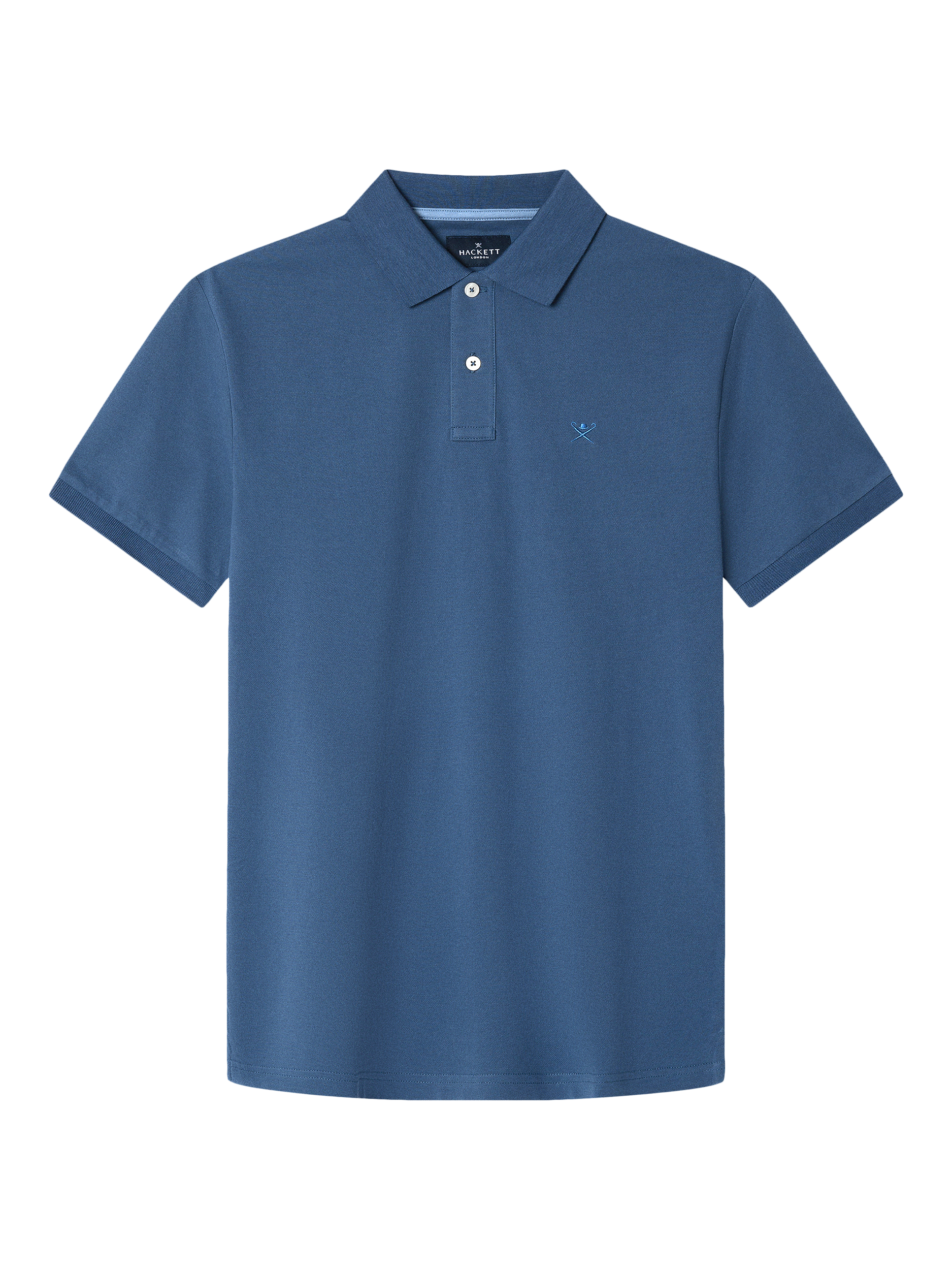 Product image 6 of 7, which shows Hackett London Cotton Slim Fit Short Sleeve Polo Shirt, Dark Denim Blue, XL