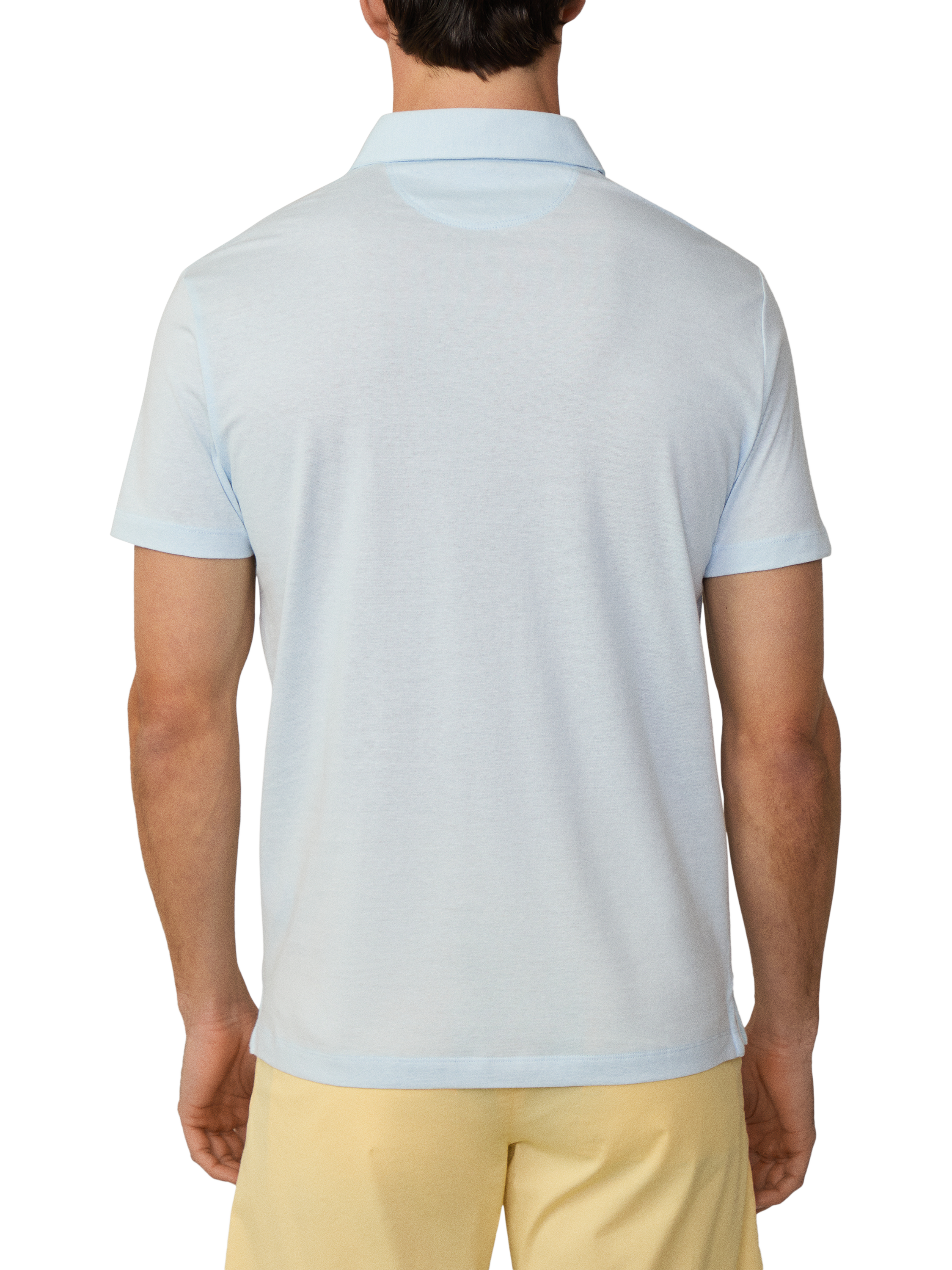 Product image 3 of 6, which shows Hackett London Cotton Regular Fit Mercerized Yarn Knit Polo Shirt, Ice Blue, XXL