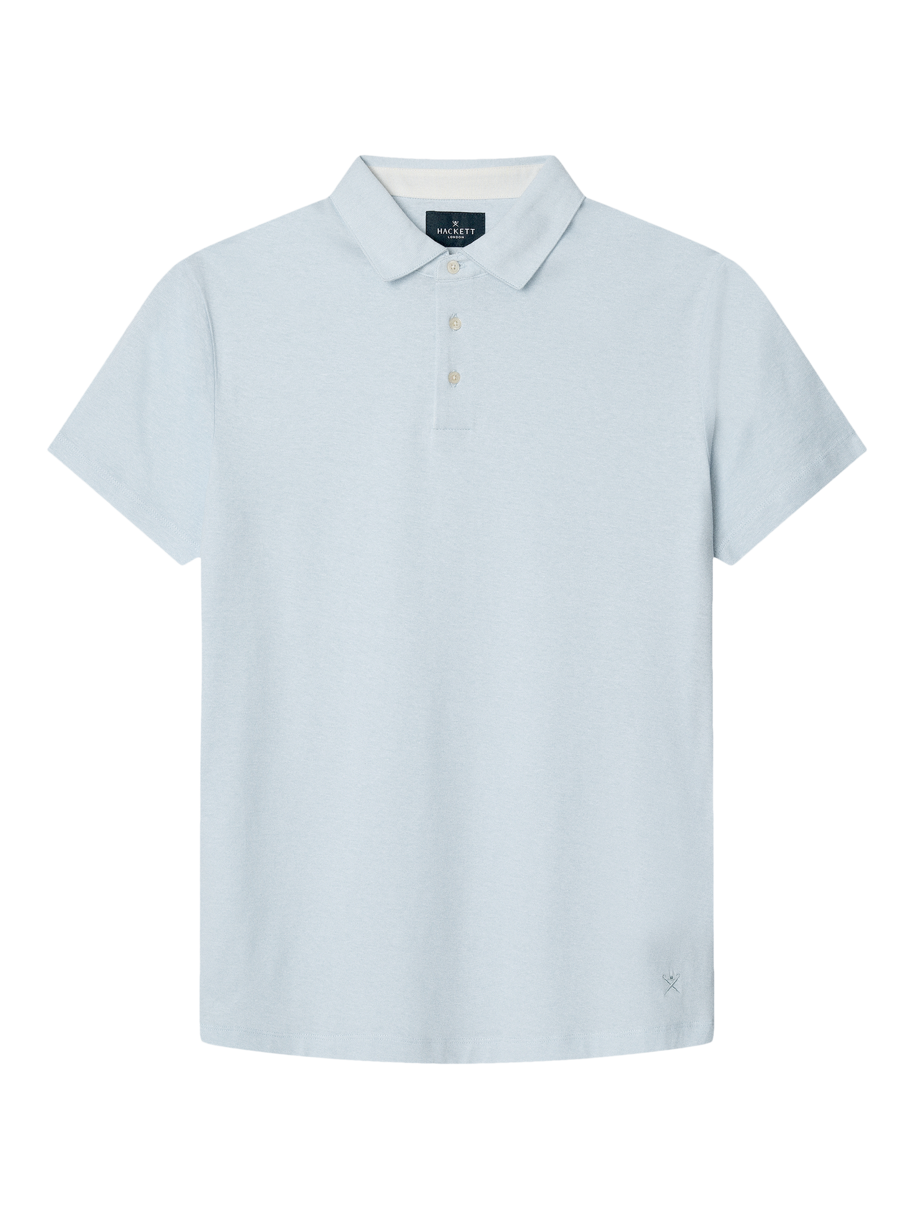 Product image 5 of 6, which shows Hackett London Cotton Regular Fit Mercerized Yarn Knit Polo Shirt, Ice Blue, XXL