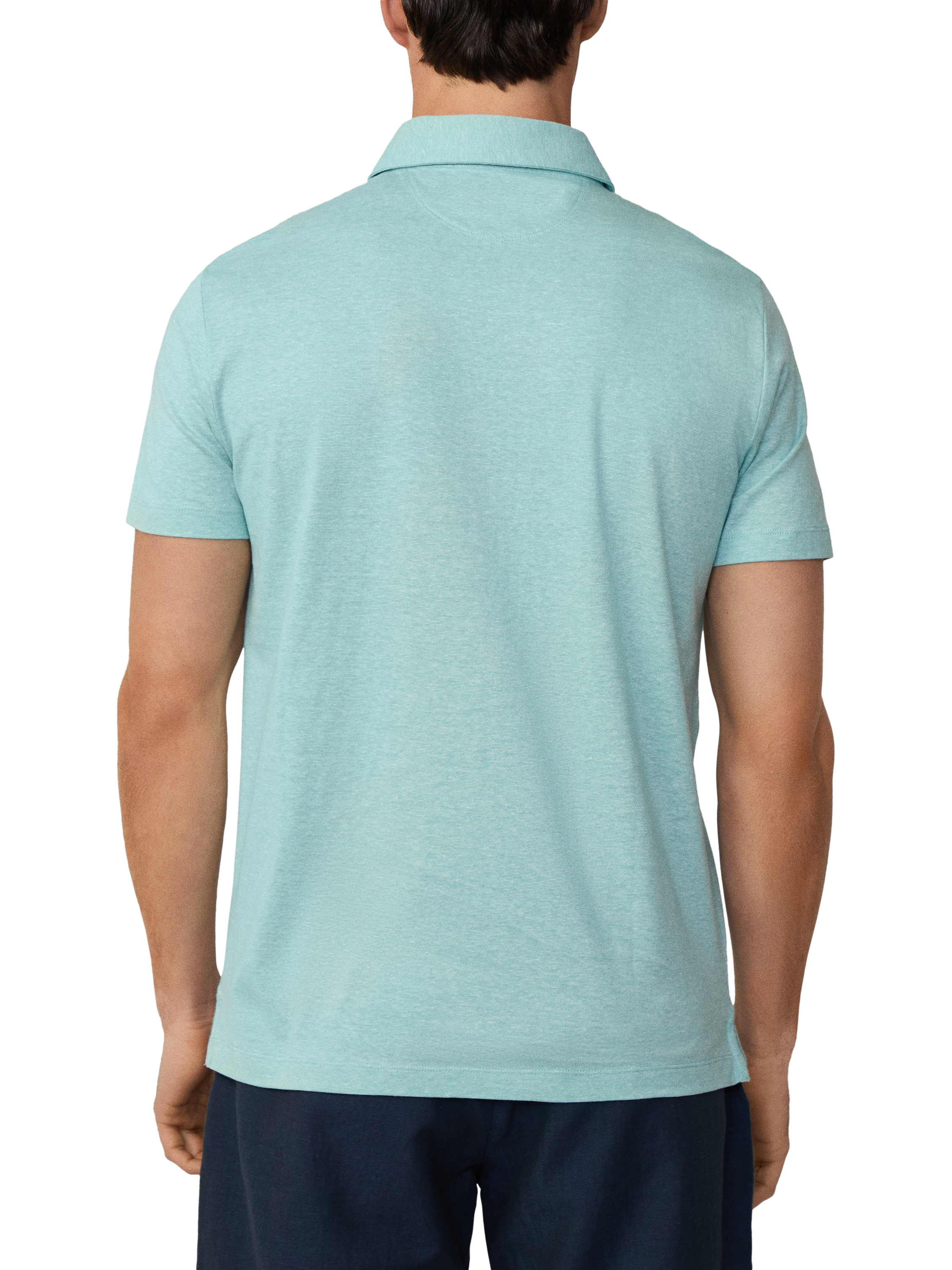 Product image 3 of 6, which shows Hackett London Cotton Regular Fit Mercerized Yarn Knit Polo Shirt, Spearmint Green, XS