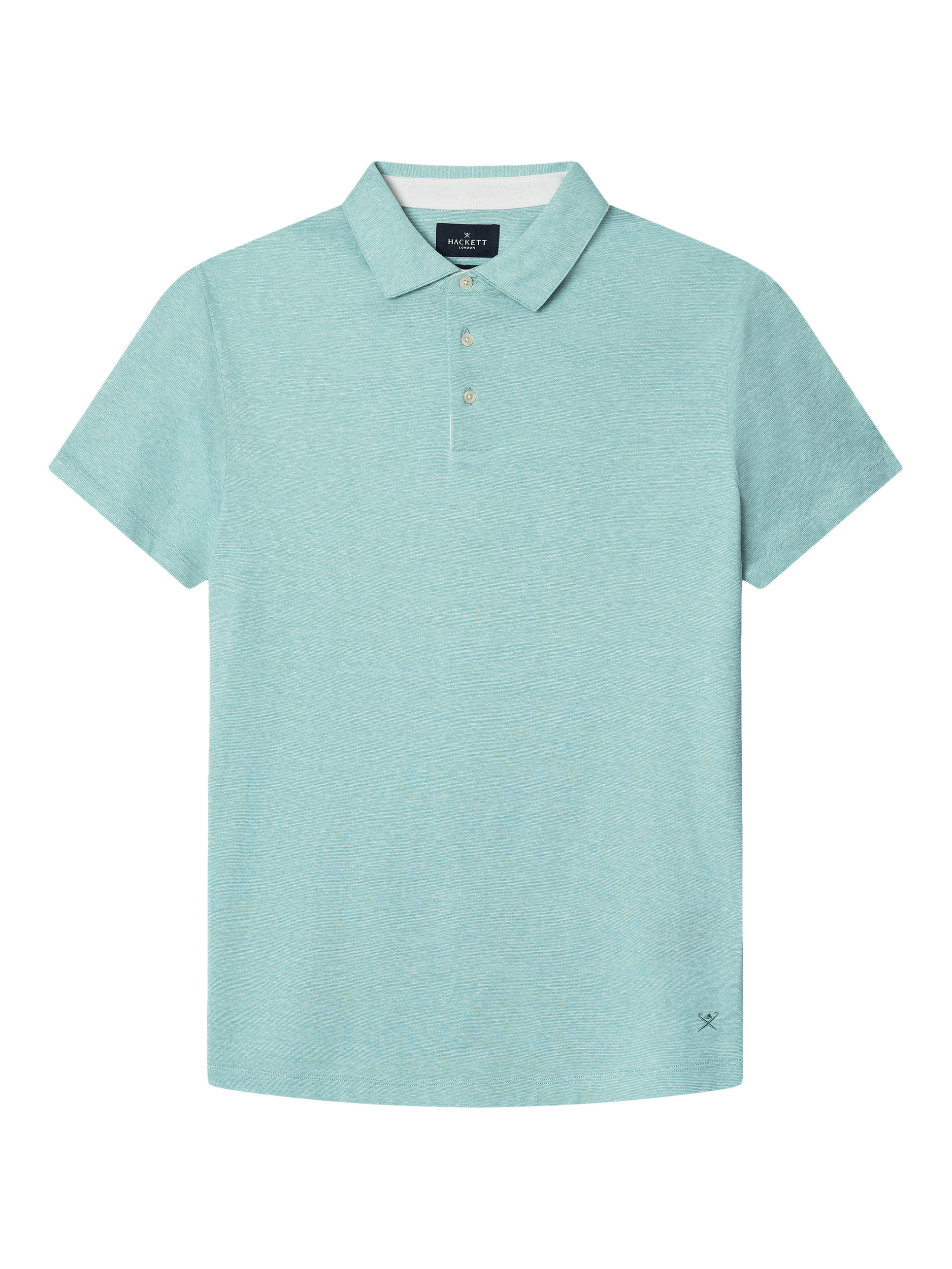 Product image 5 of 6, which shows Hackett London Cotton Regular Fit Mercerized Yarn Knit Polo Shirt, Spearmint Green, XS