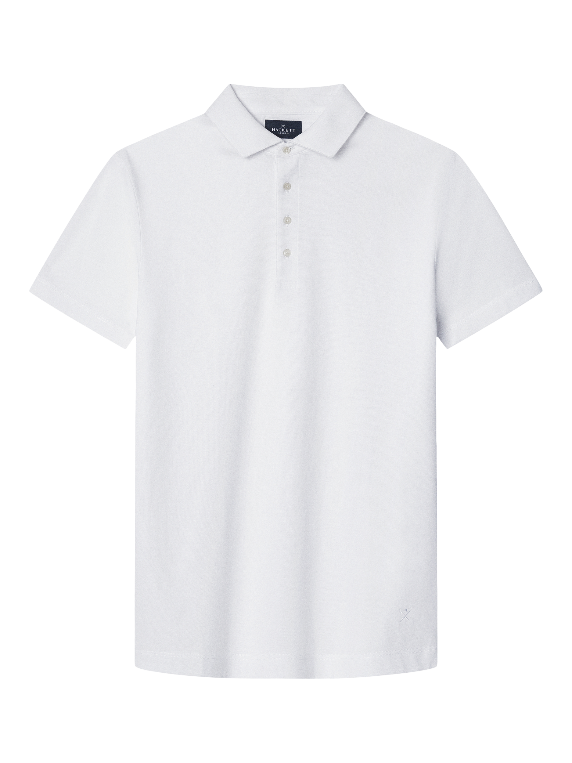 Product image 1 of 6, which shows Hackett London Cotton Regular Fit Mercerized Yarn Knit Polo Shirt, Optic White, XS