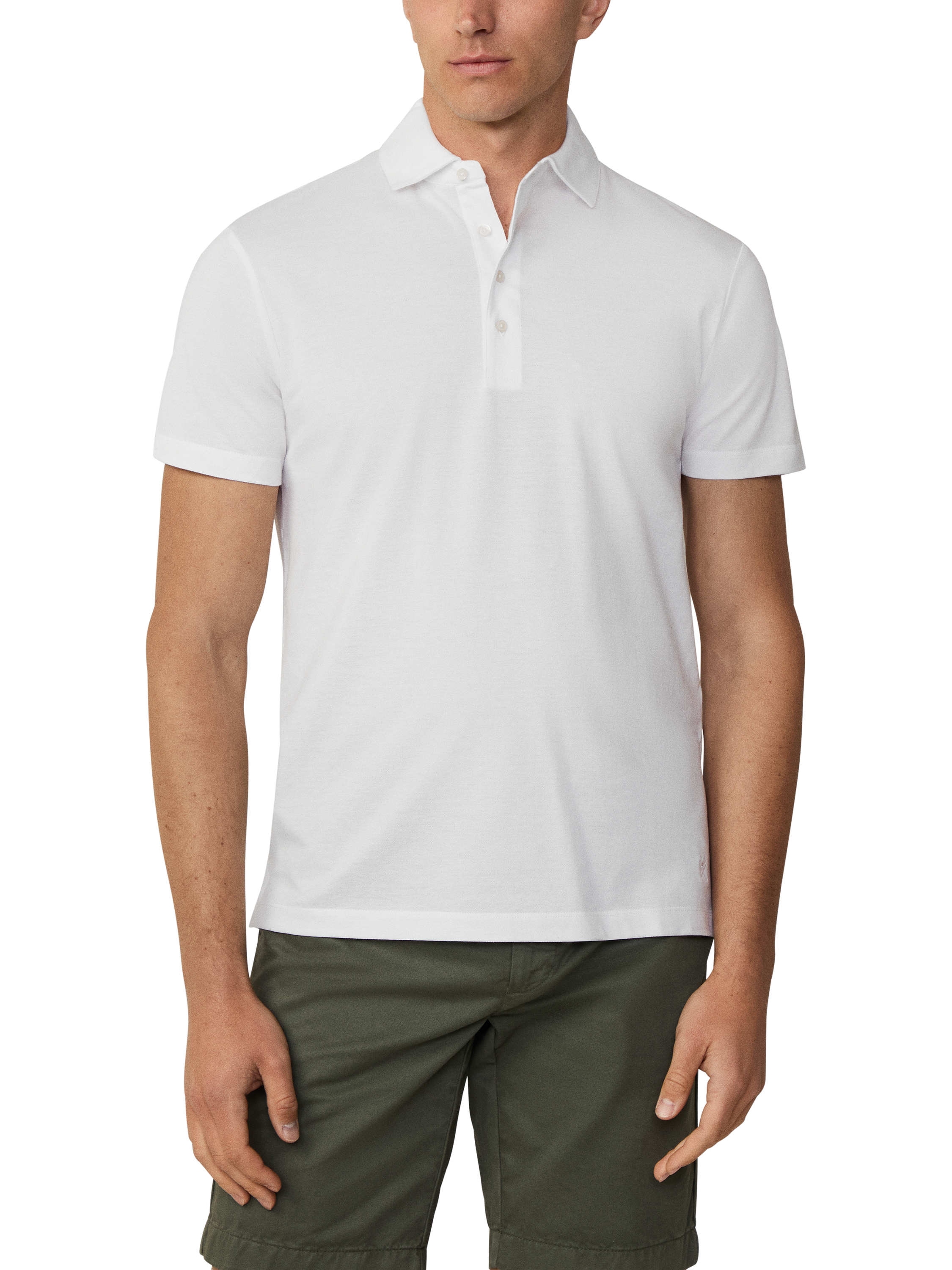 Product image 4 of 6, which shows Hackett London Cotton Regular Fit Mercerized Yarn Knit Polo Shirt, Optic White, XS
