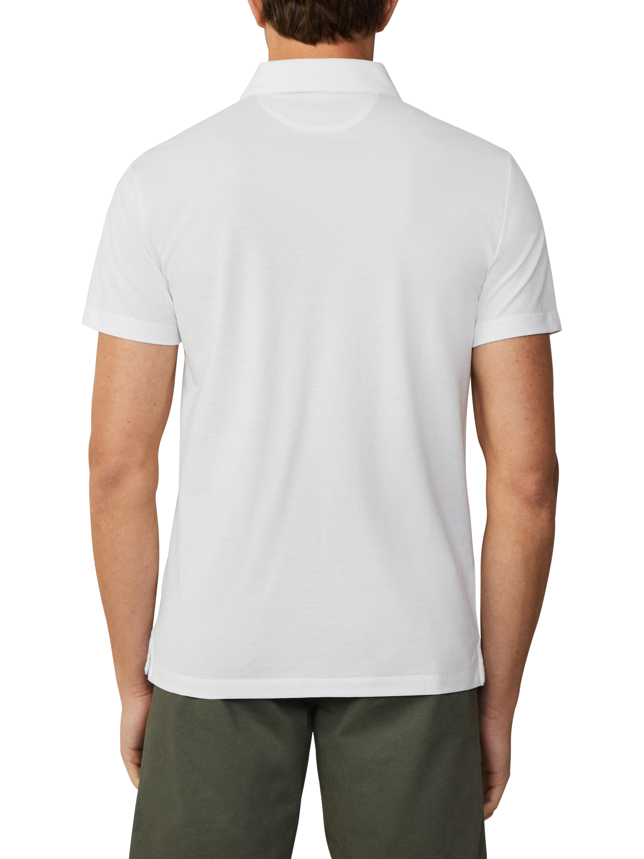 Product image 5 of 6, which shows Hackett London Cotton Regular Fit Mercerized Yarn Knit Polo Shirt, Optic White, XS