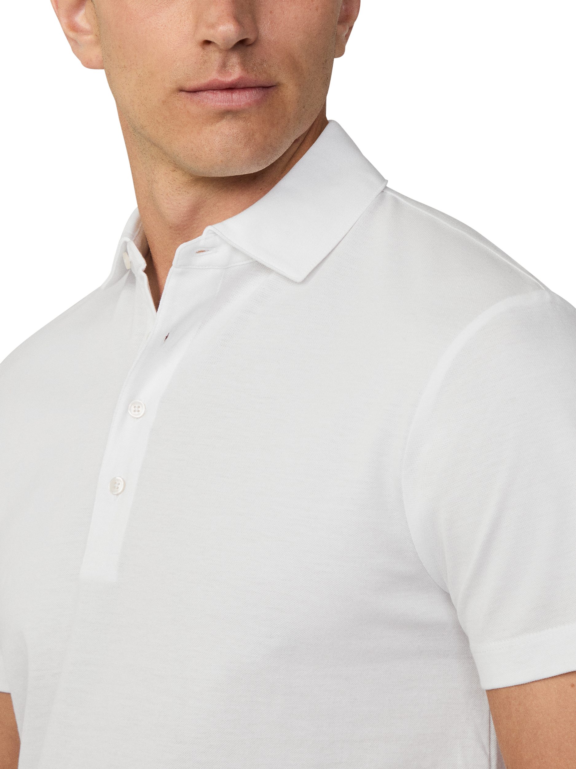 Product image 6 of 6, which shows Hackett London Cotton Regular Fit Mercerized Yarn Knit Polo Shirt, Optic White, XS