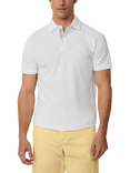 Hackett London Cotton Regular Fit Selvedge Stripe Pique Polo Shirt, Optic White
