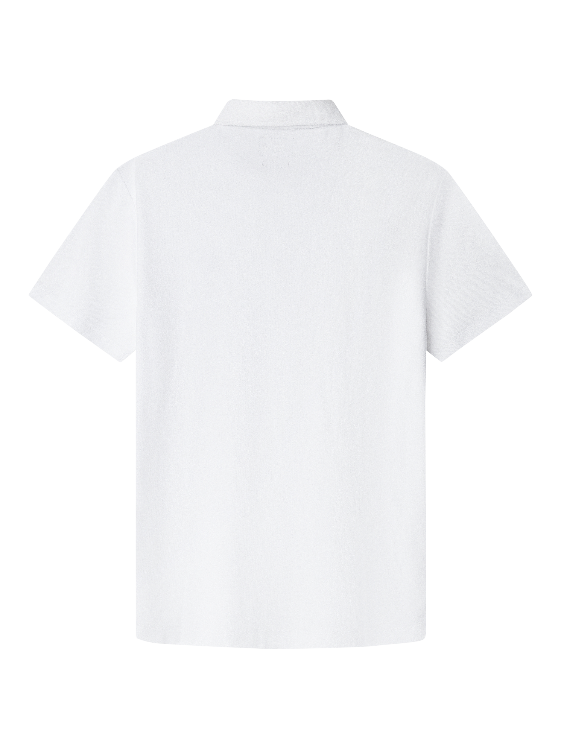 Product image 6 of 6, which shows Hackett London Cotton Regular Fit Towelling Knit Polo Shirt, Optic White, XXL