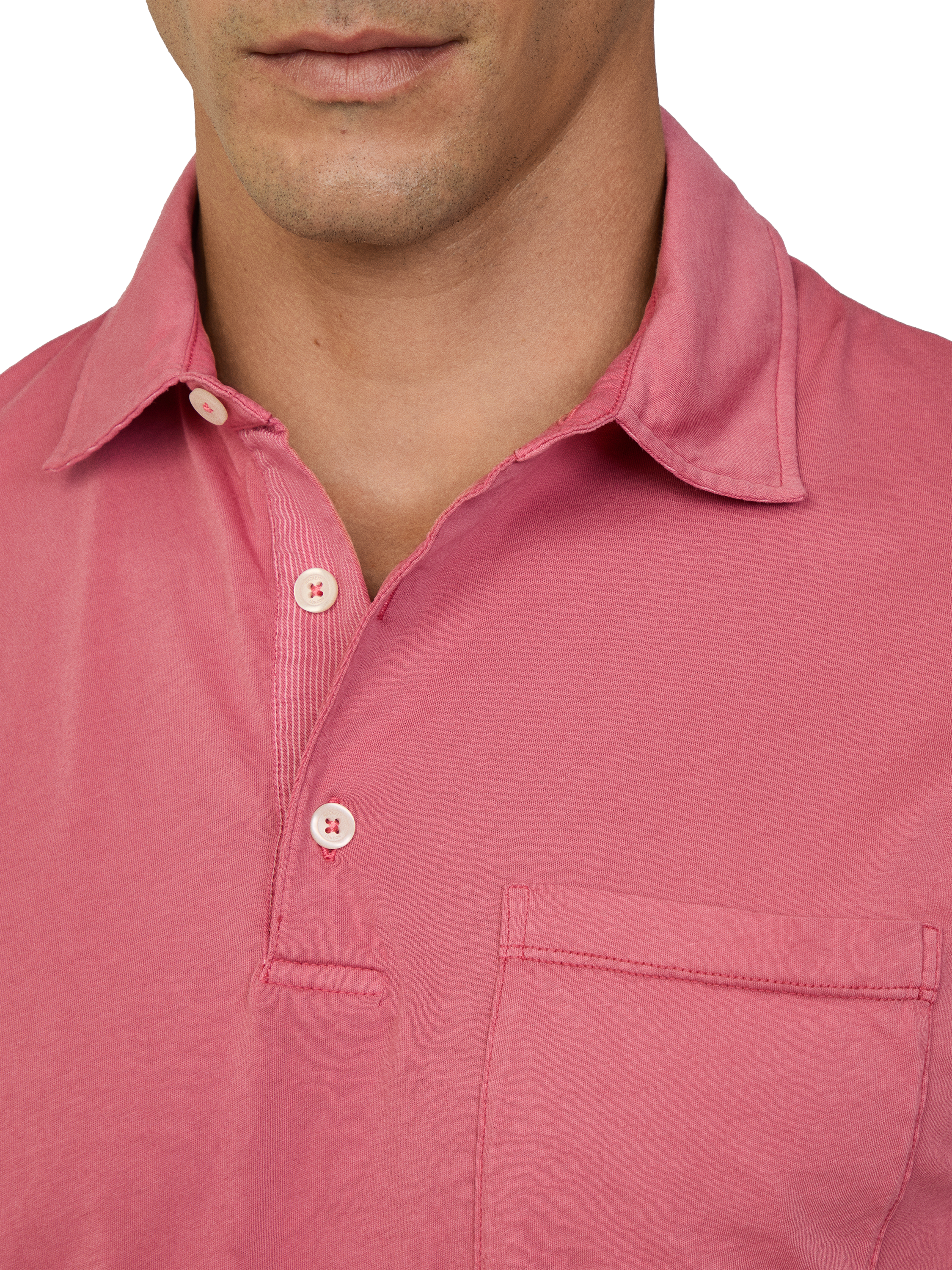 Product image 4 of 6, which shows Hackett London Cotton Classic Fit Short Sleeve Polo Shirt, Old Rose Pink, XS