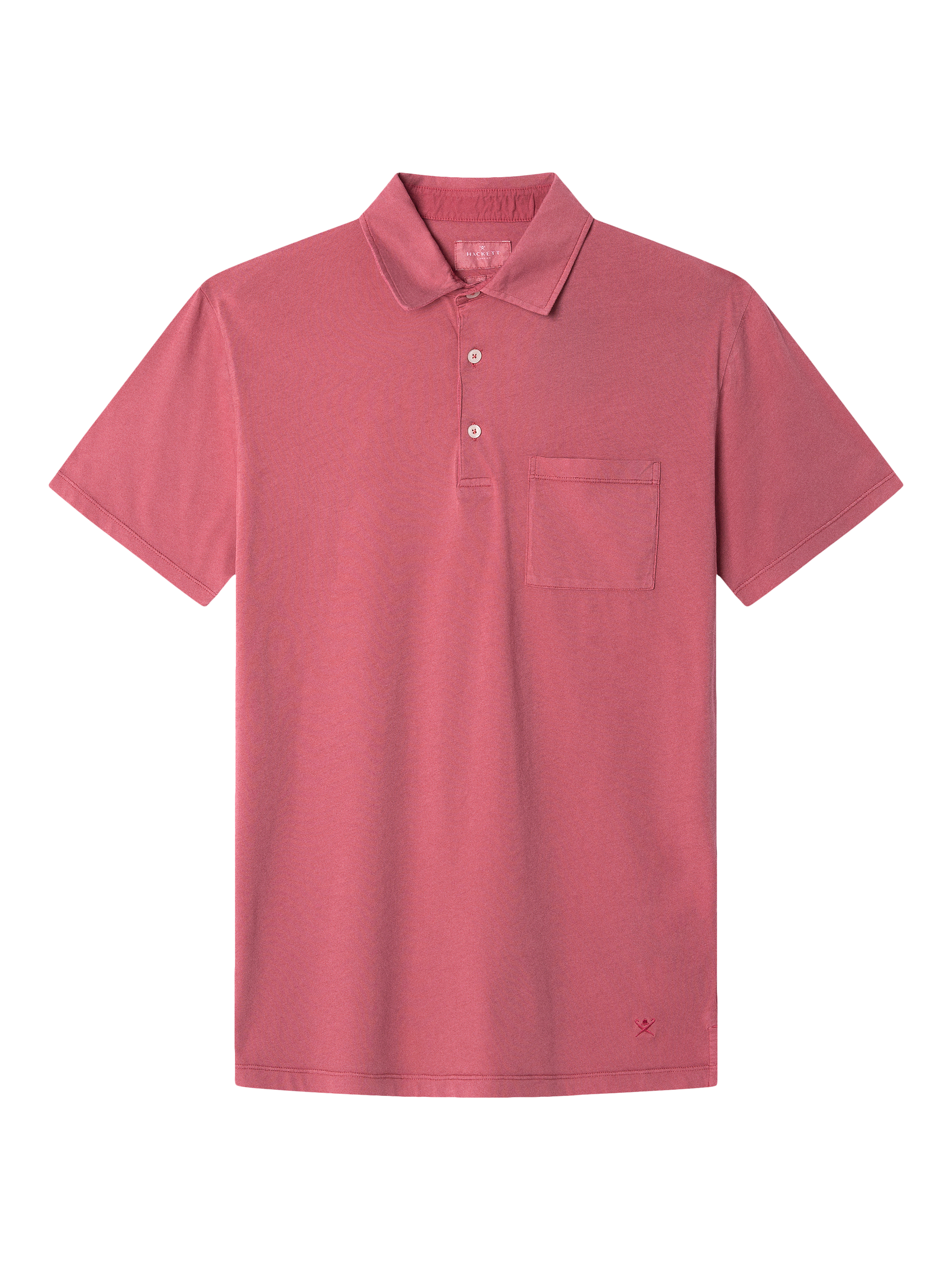 Product image 5 of 6, which shows Hackett London Cotton Classic Fit Short Sleeve Polo Shirt, Old Rose Pink, XS