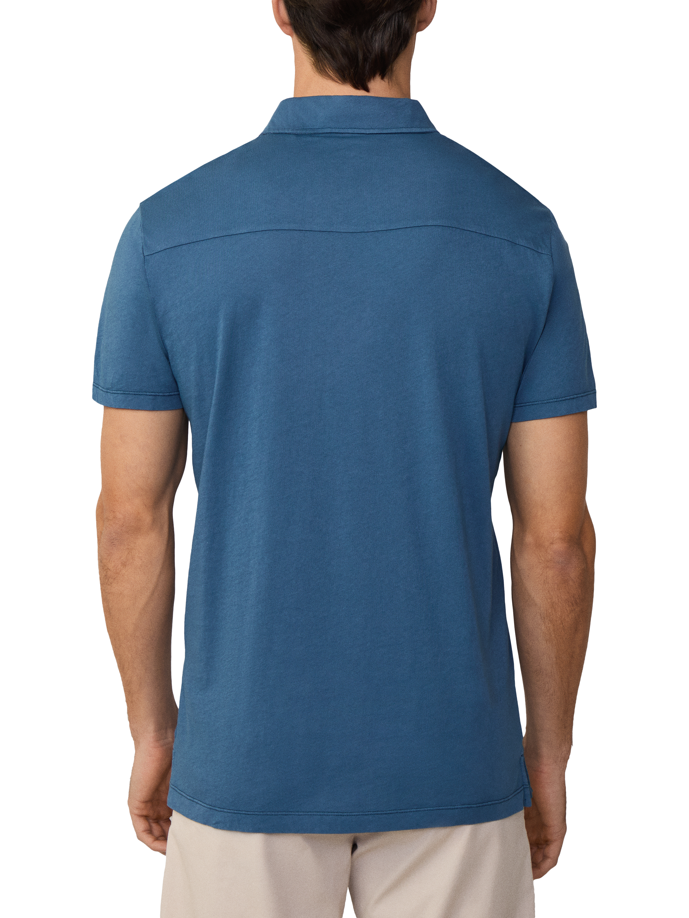 Product image 3 of 6, which shows Hackett London Cotton Regular Fit Tonal Embroidery Polo Shirt, Dark Denim Blue, XXL