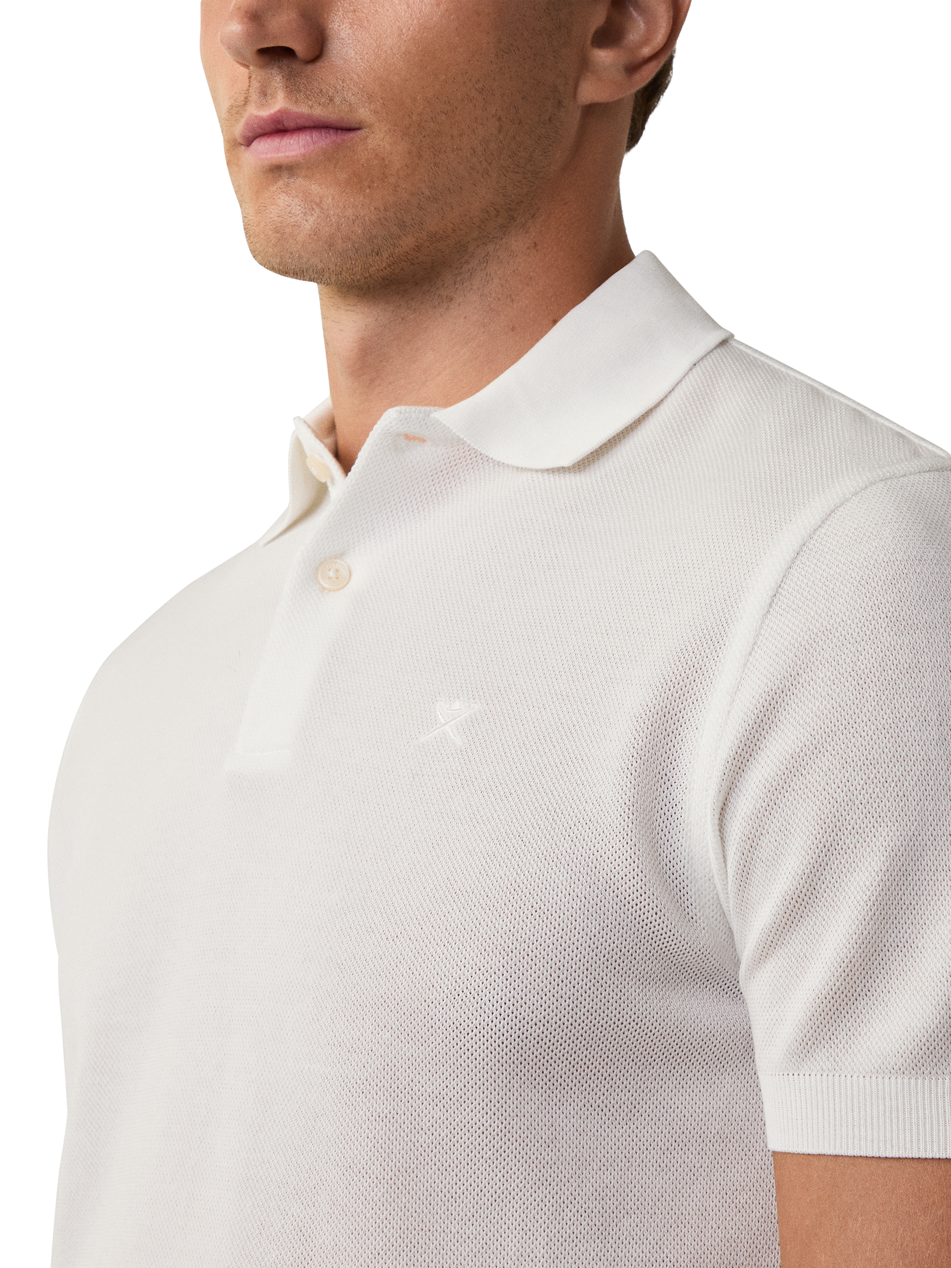 Product image 4 of 6, which shows Hackett London Cotton Pique Polo Shirt, Optic White, XS