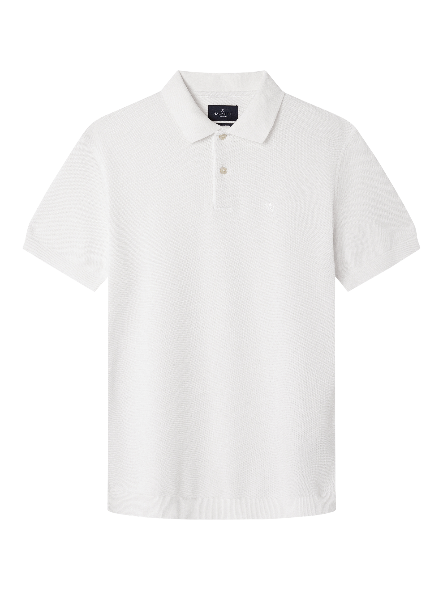 Product image 5 of 6, which shows Hackett London Cotton Pique Polo Shirt, Optic White, XS