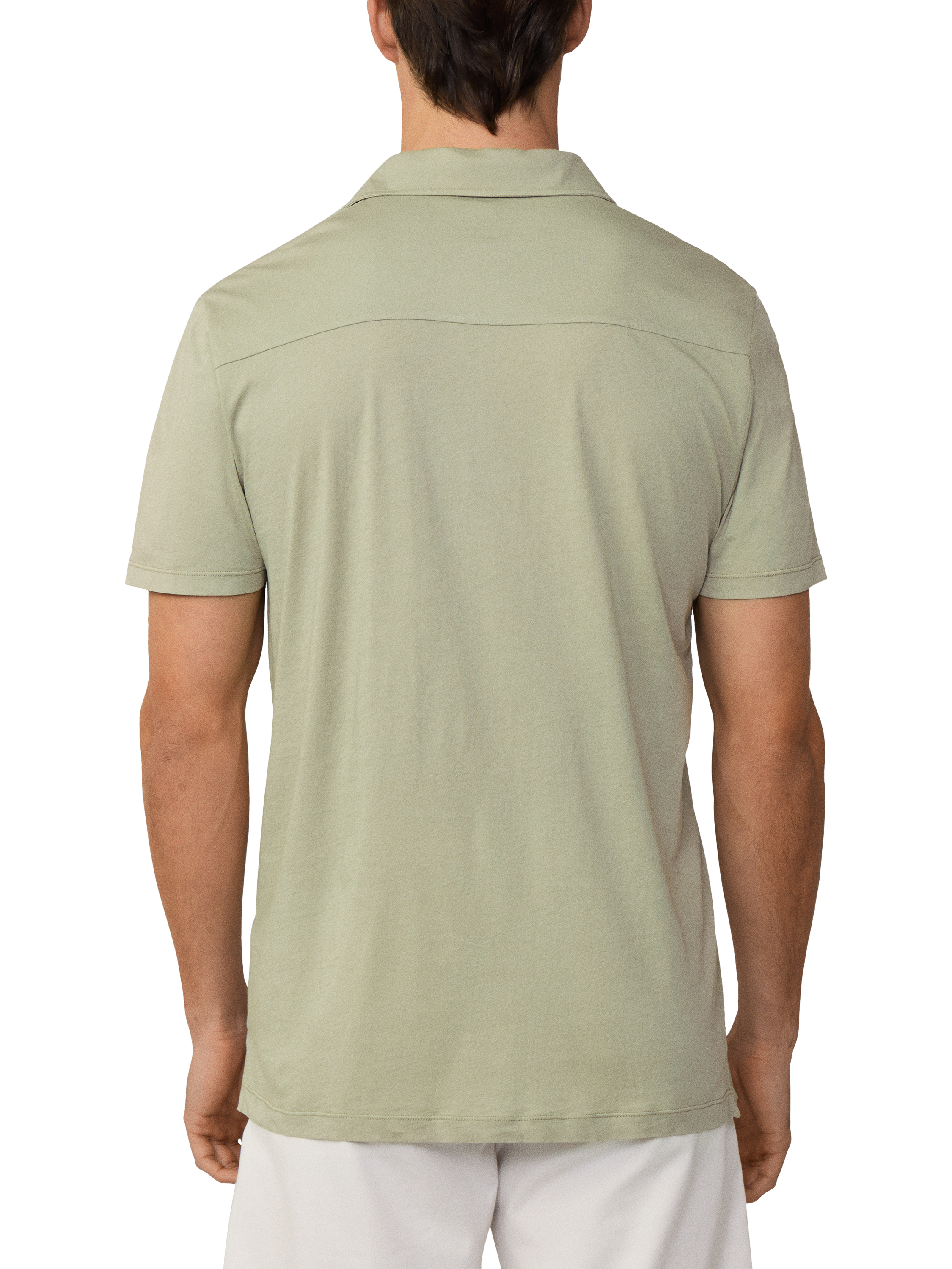 Product image 3 of 6, which shows Hackett London Cotton Regular Fit Tonal Embroidery Polo Shirt, Sage Green, XS