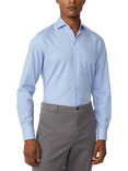 Hackett London Cotton Tailored Fit Dogtooth Shirt, Sky Blue