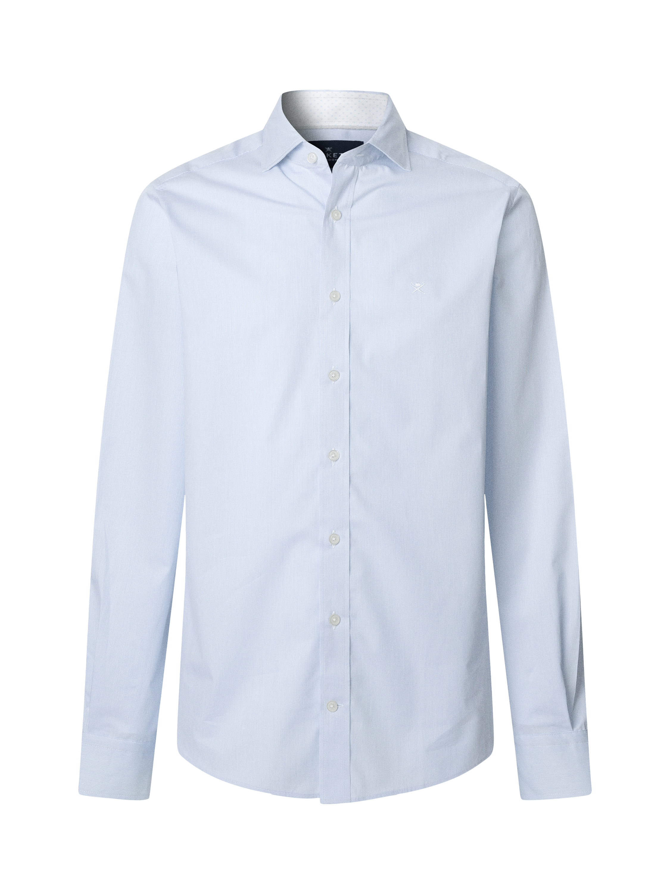Product image 6 of 7, which shows Hackett London Cotton Tailored Fit Kent Cutaway Collar Shirt, Sky Blue, XXL