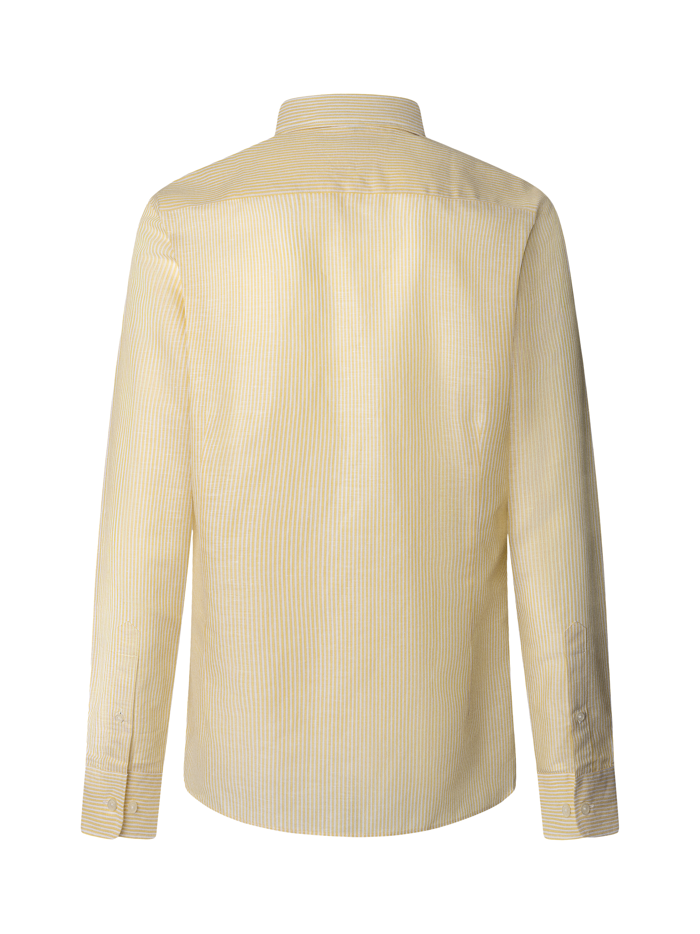 Product image 7 of 7, which shows Hackett London Linen Blend Tailored Fit Bengal Stripe Shirt, Pale Yellow, XXL