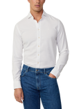 Hackett London Tailored Fit Cotton Blend Shirt, Optic White