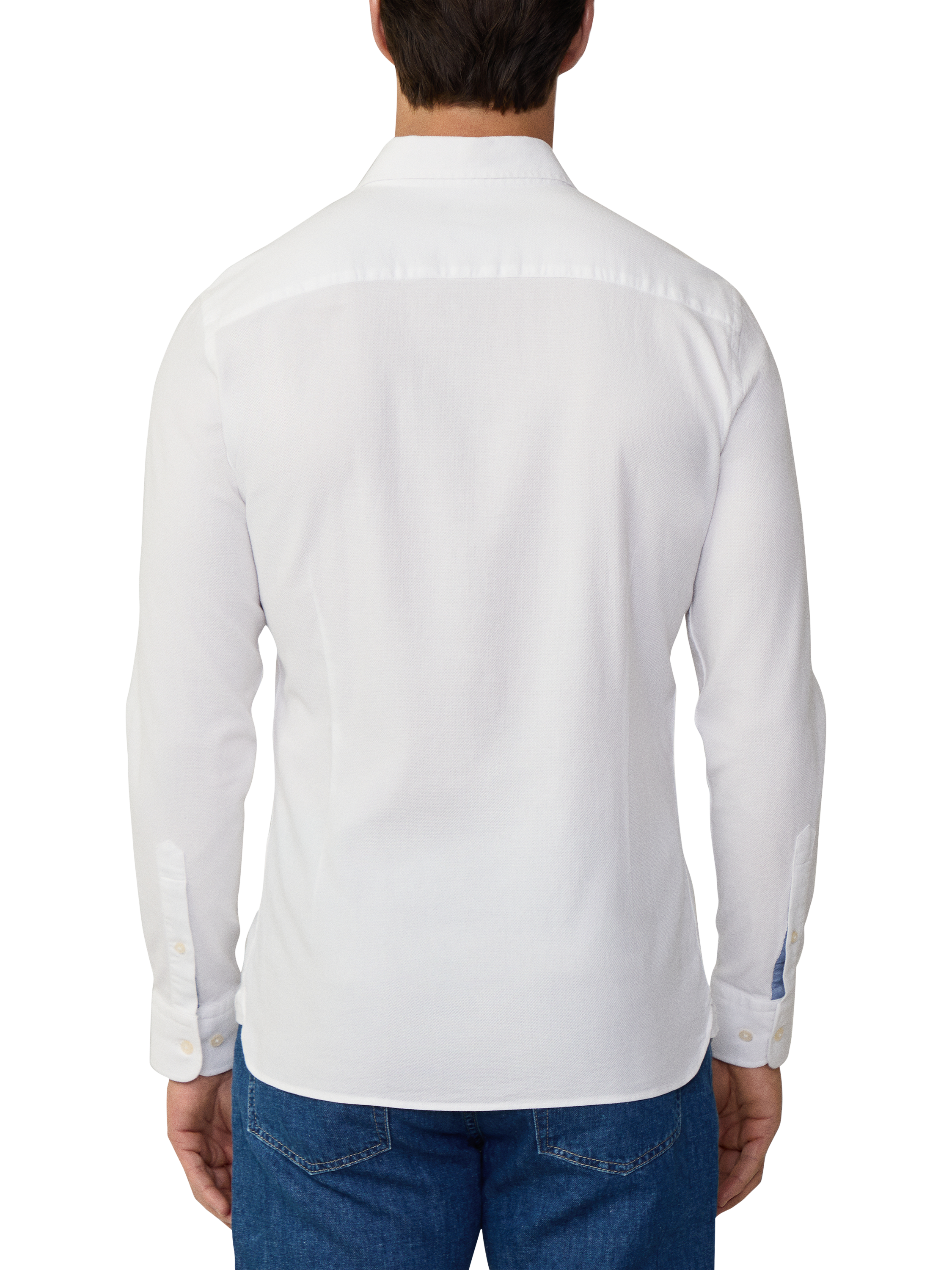 Product image 3 of 7, which shows Hackett London Tailored Fit Cotton Blend Shirt, Optic White, XXL