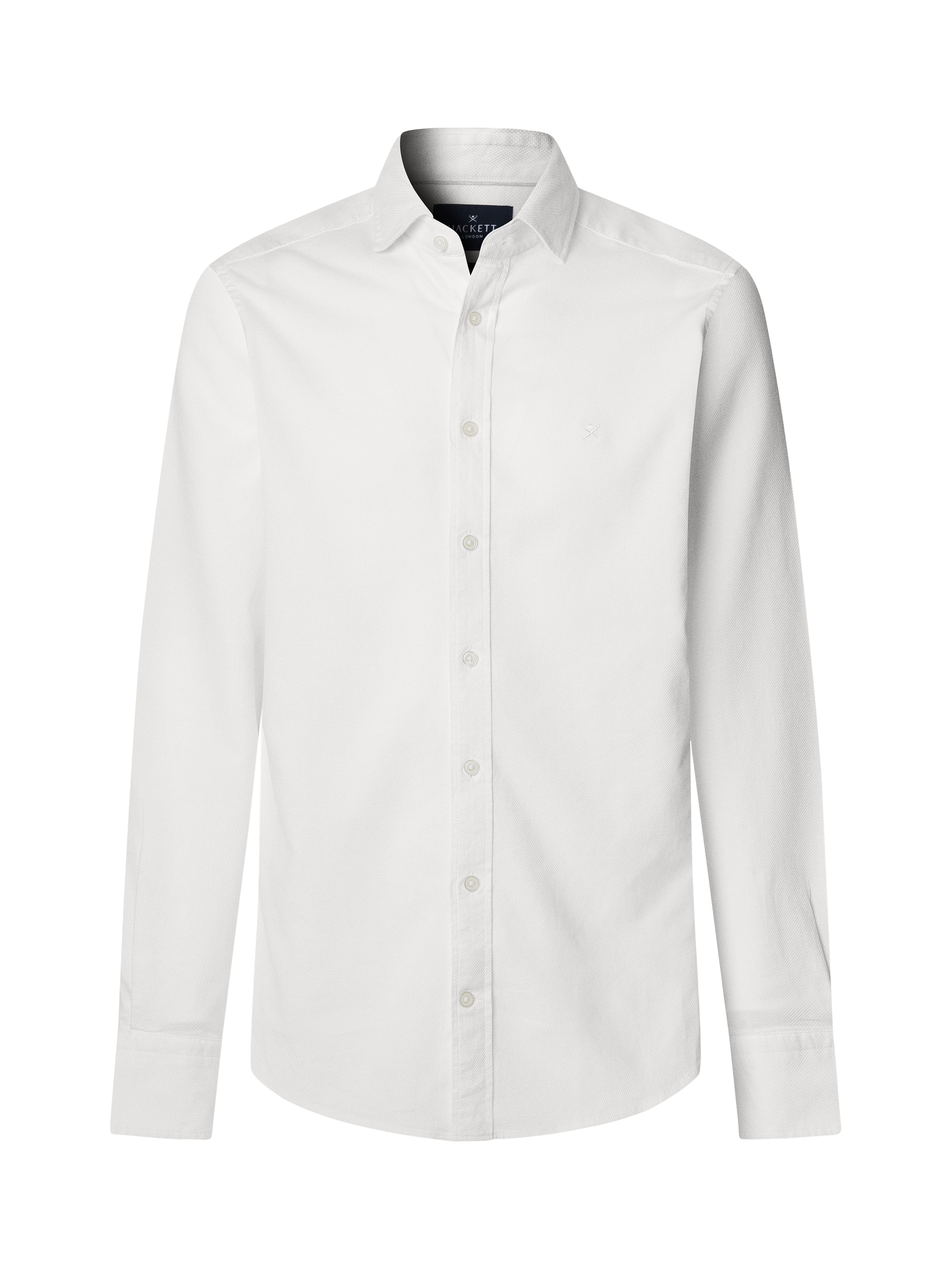 Product image 6 of 7, which shows Hackett London Tailored Fit Cotton Blend Shirt, Optic White, XXL