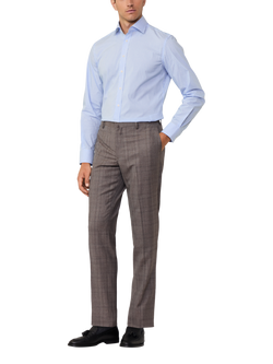 Hackett London Cotton Tailored Fit Bengal Stripe Shirt, White/Sky, White/Sky