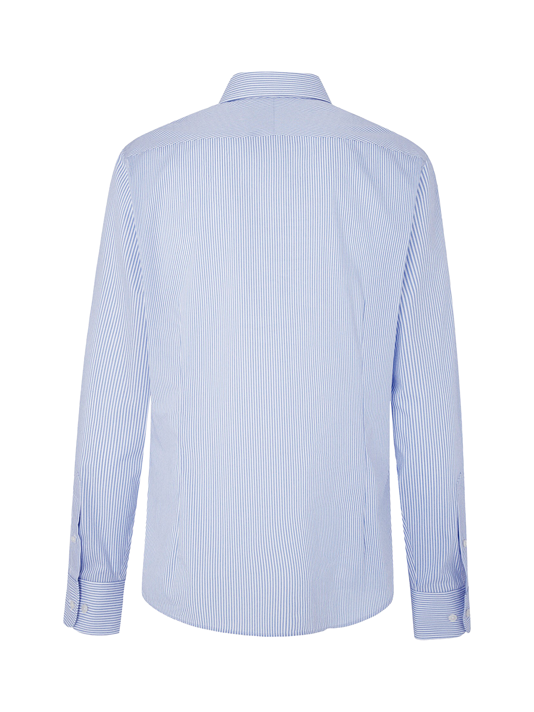 Product image 7 of 7, which shows Hackett London Cotton Tailored Fit Bengal Stripe Shirt, White/Sky, S