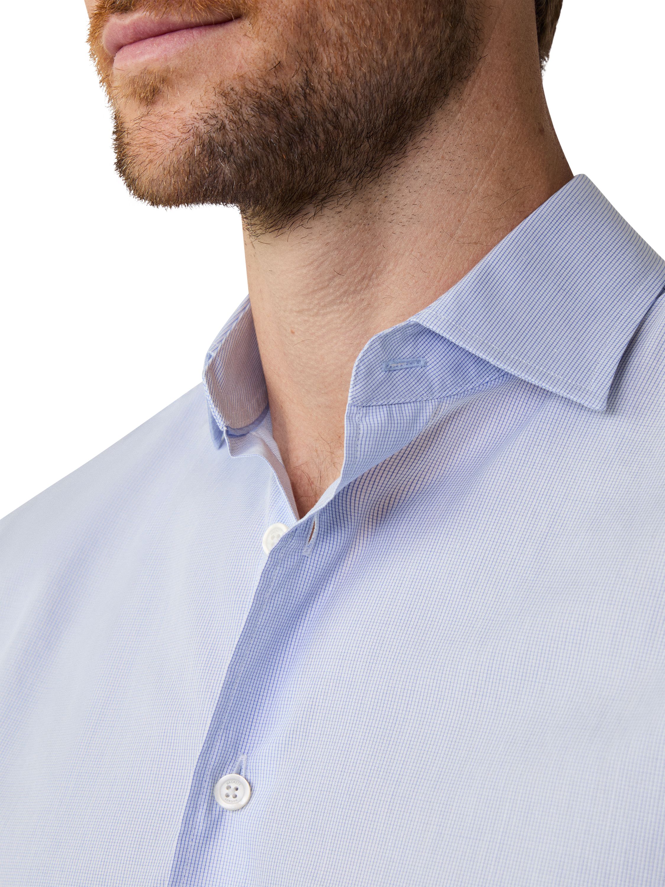 Product image 3 of 7, which shows Hackett London Classic Fit Cotton Shirt, Blue/White, XXXL