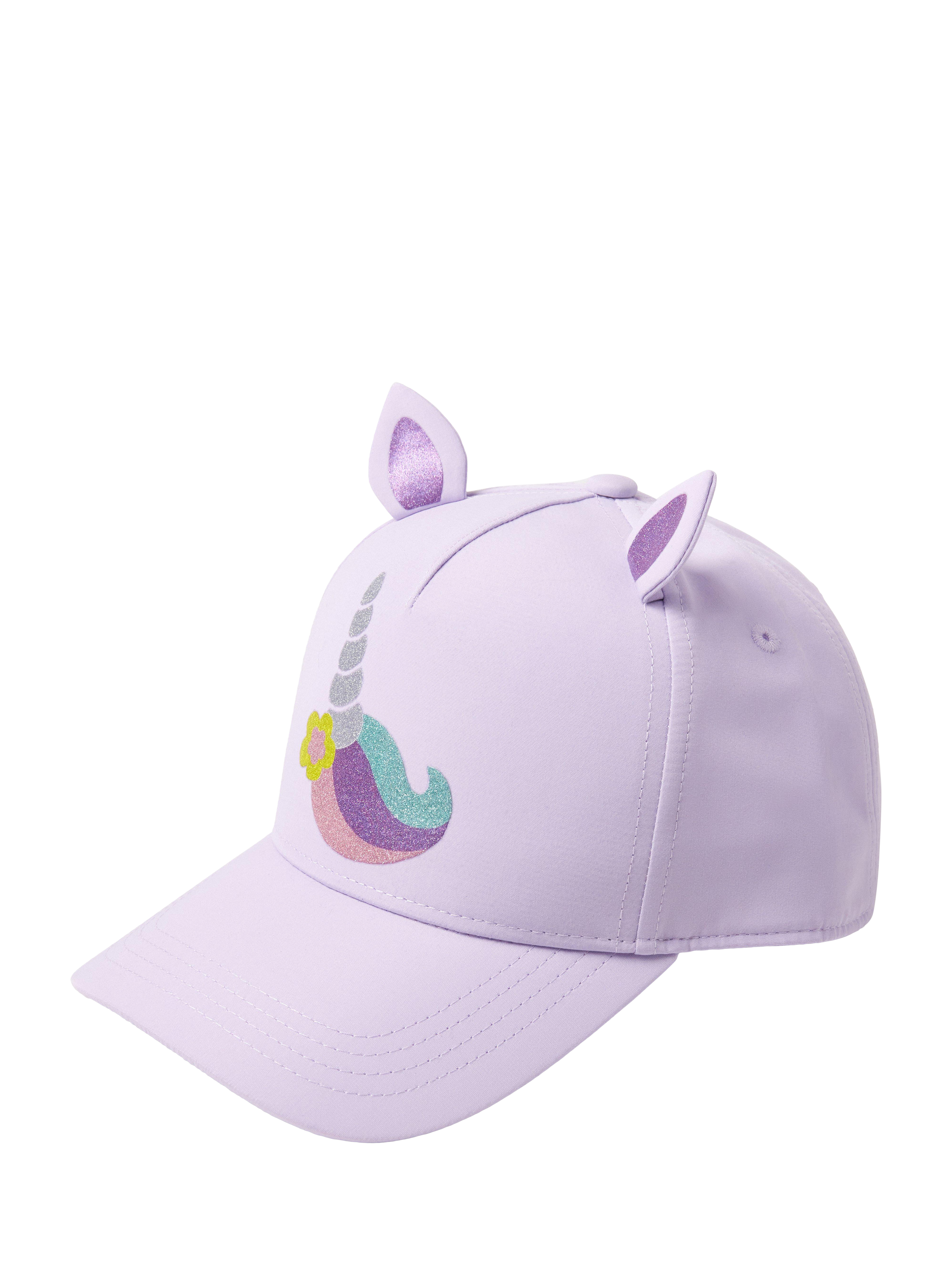Product image 1 of 3, which shows Lindex Kids' Unicorn Baseball Cap, Light Lilac, 2-4 years