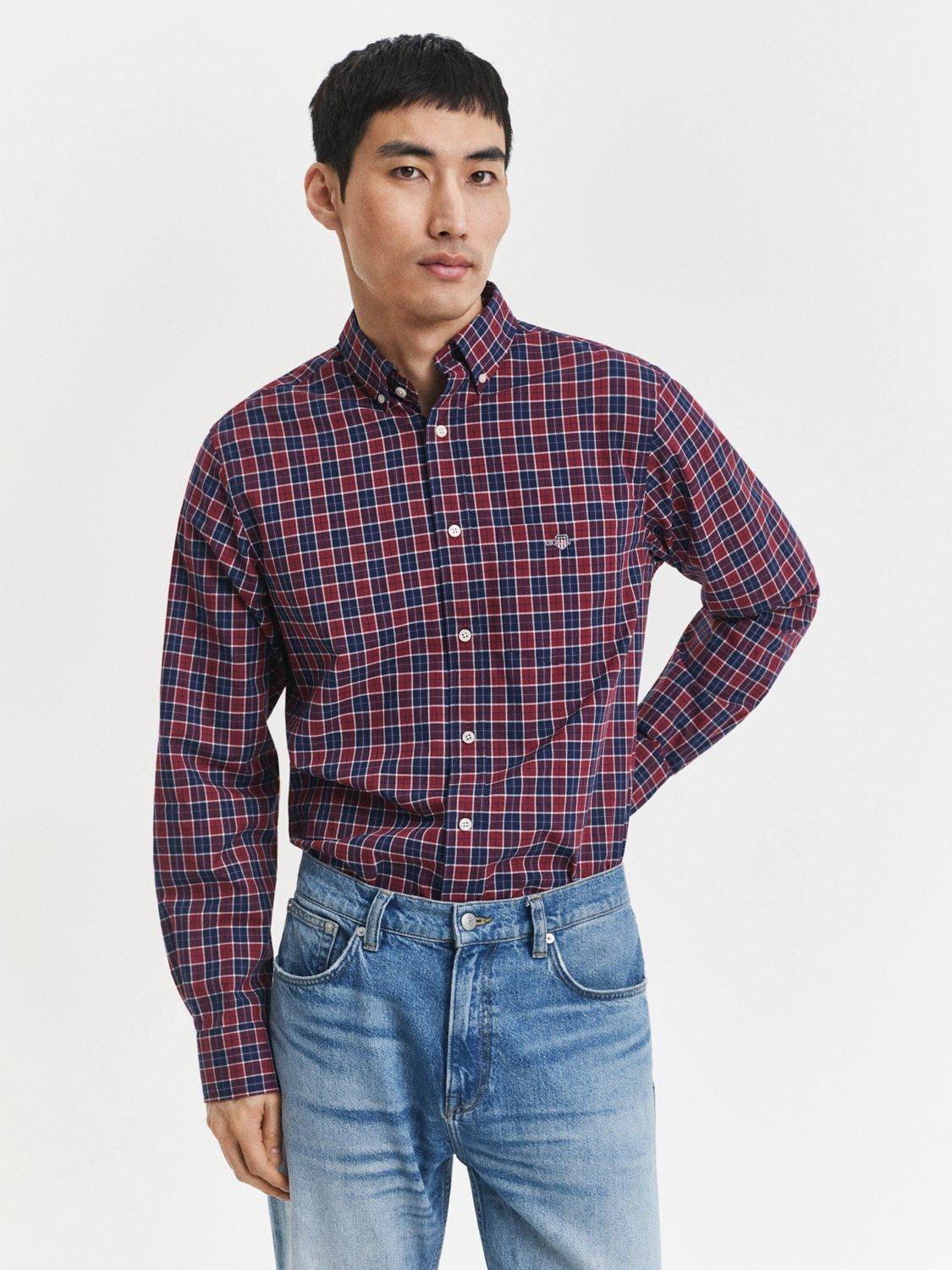 Product image 1 of 2, which shows GANT Cotton Regular Fit Check Shirt, Plumped Red, S
