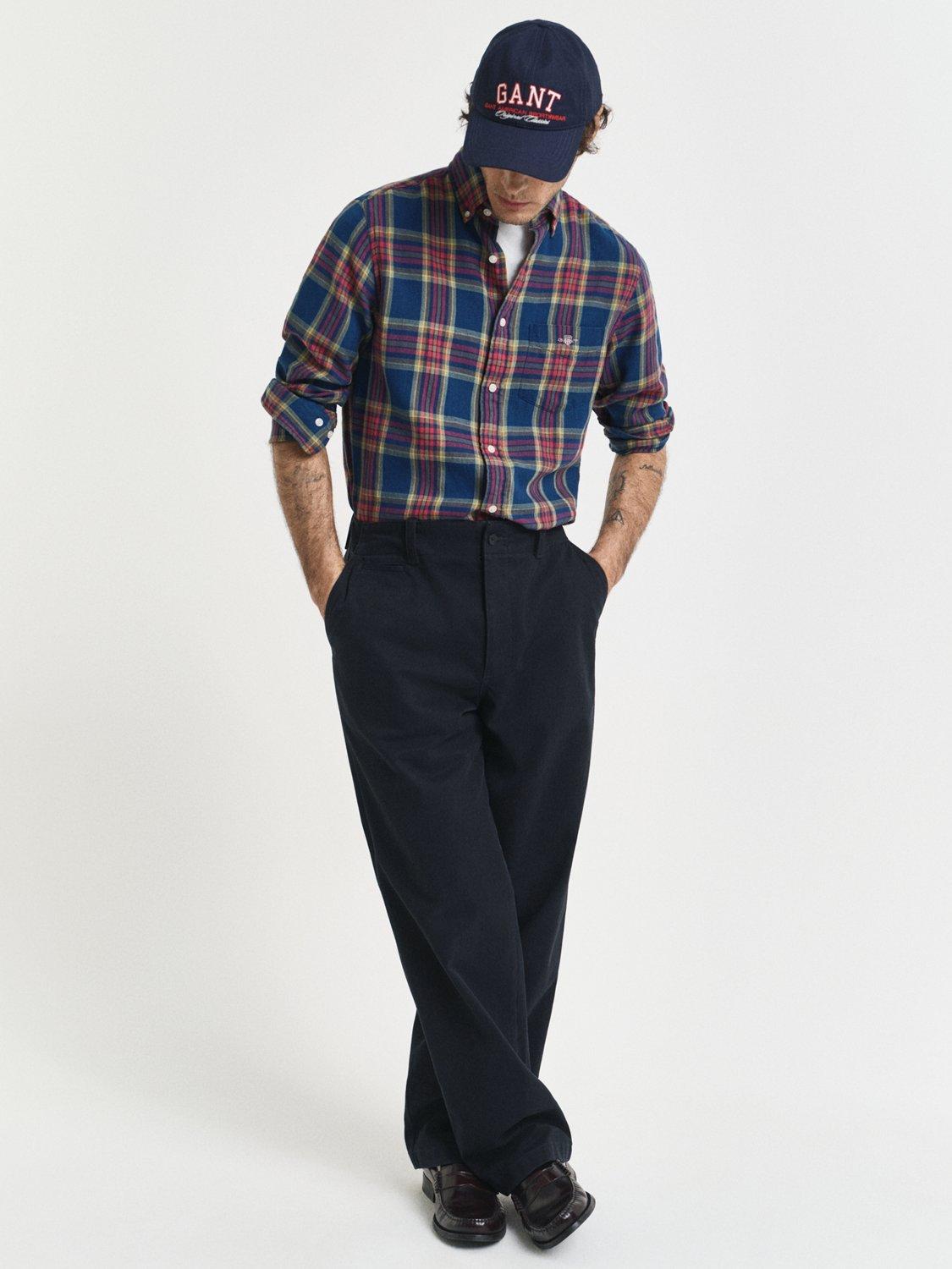 Product image 3 of 7, which shows GANT Cotton Regular Fit Check Shirt, Indigo, S