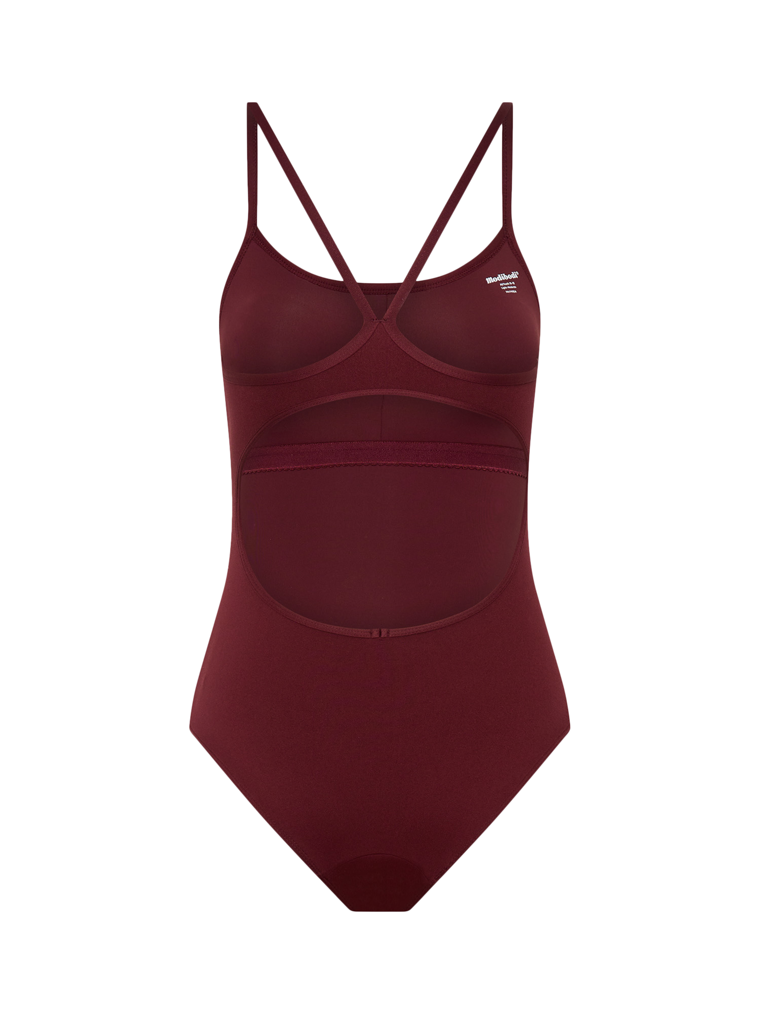 Product image 6 of 6, which shows Modibodi Teen Performance Period Swimsuit, Light Absorbency, Maroon, 8-10 years