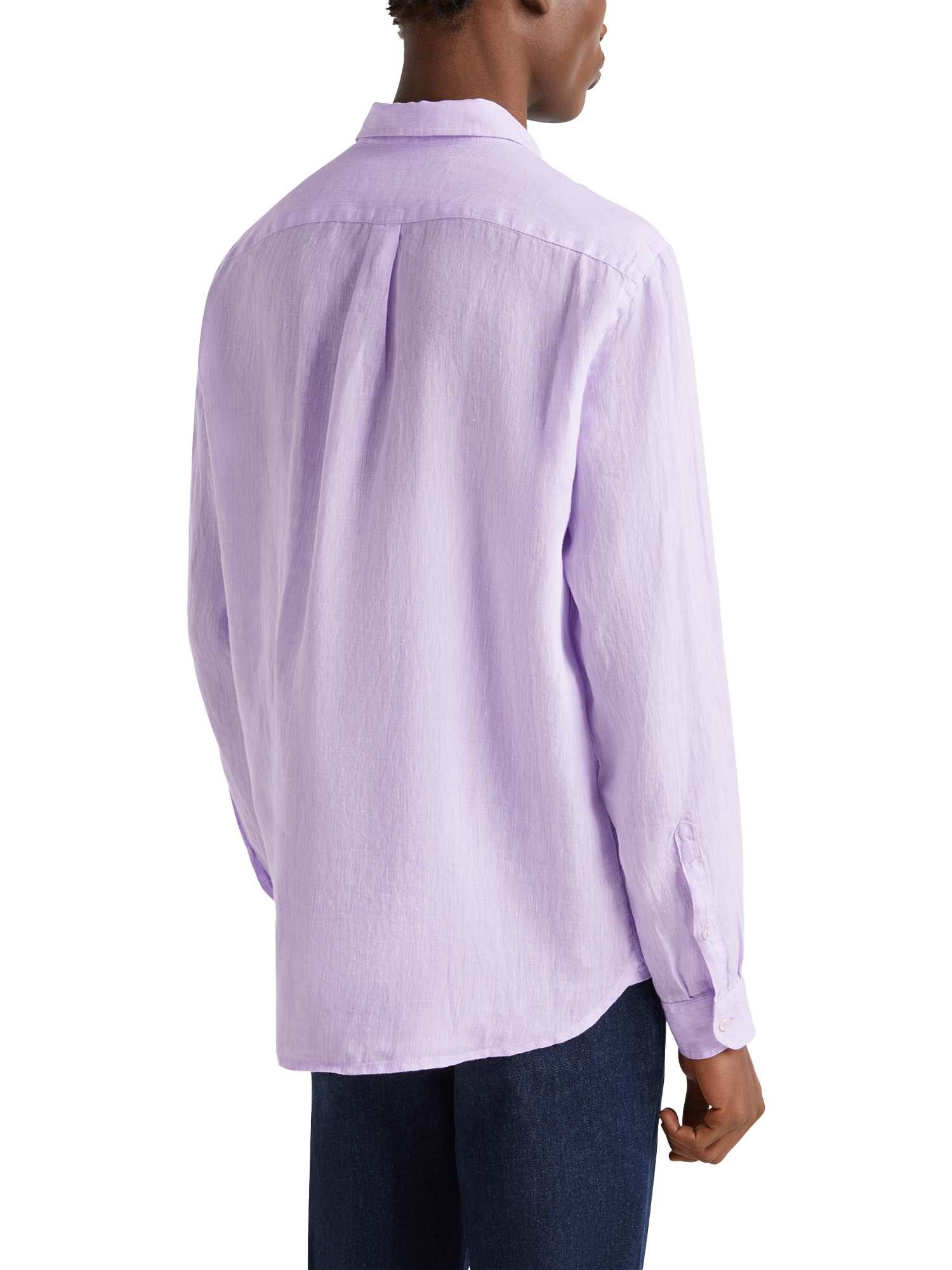 Product image 2 of 4, which shows Benetton Regular Fit Linen Shirt, Lilac, S