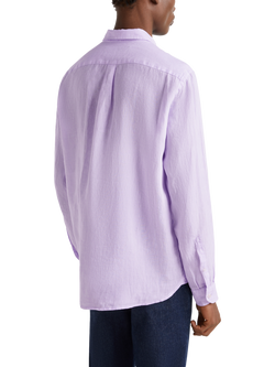 Benetton Regular Fit Linen Shirt, Lilac - view 2, Lilac