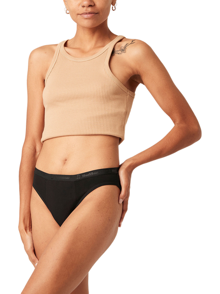 Modibodi Classic Bikini Period Knickers, Super Absorbency, Pack of 3, Black - view 2, Black
