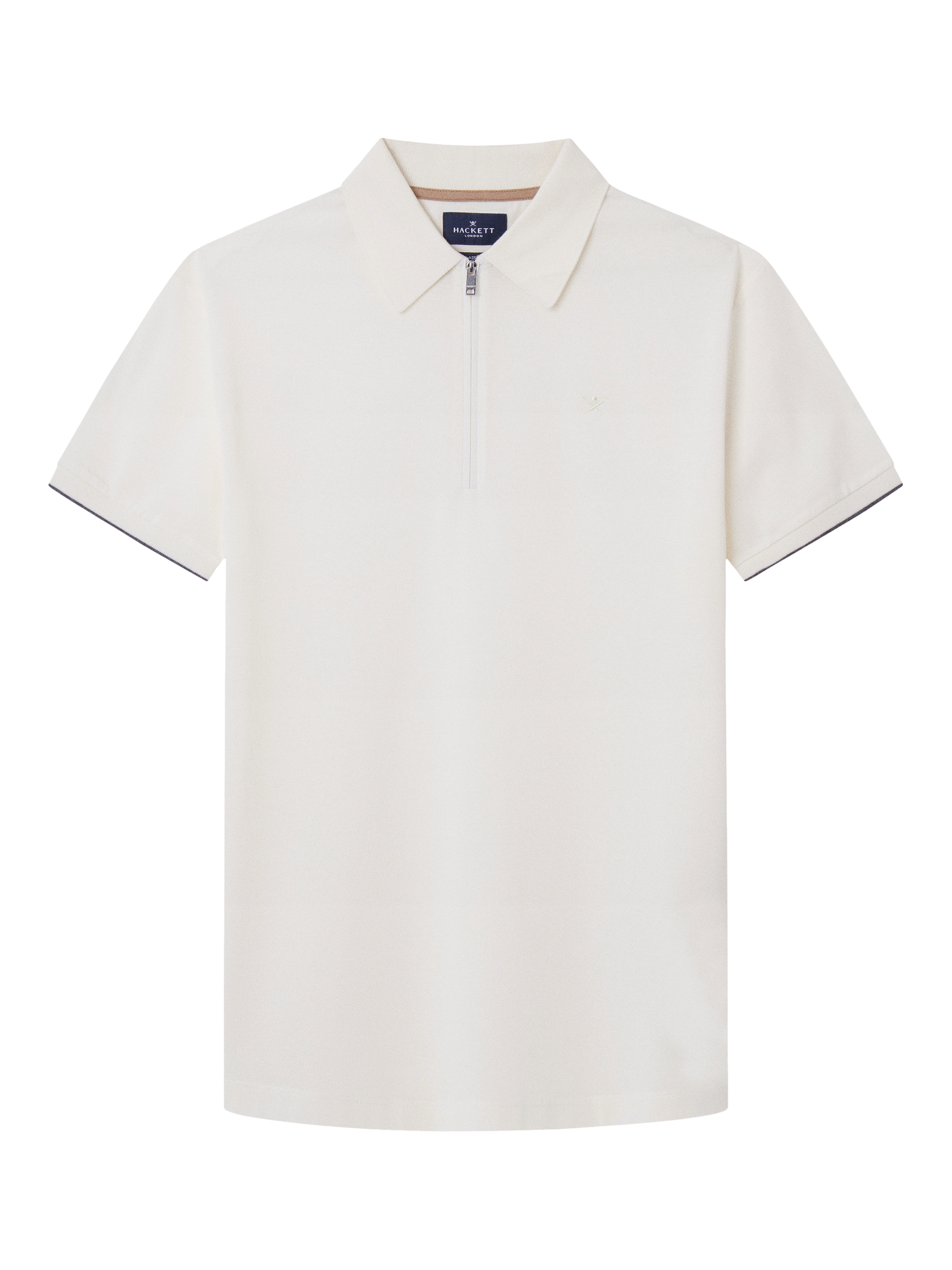 Product image 5 of 6, which shows Hackett London Cotton Regular Fit Short Sleeve Polo Shirt, Off White, L