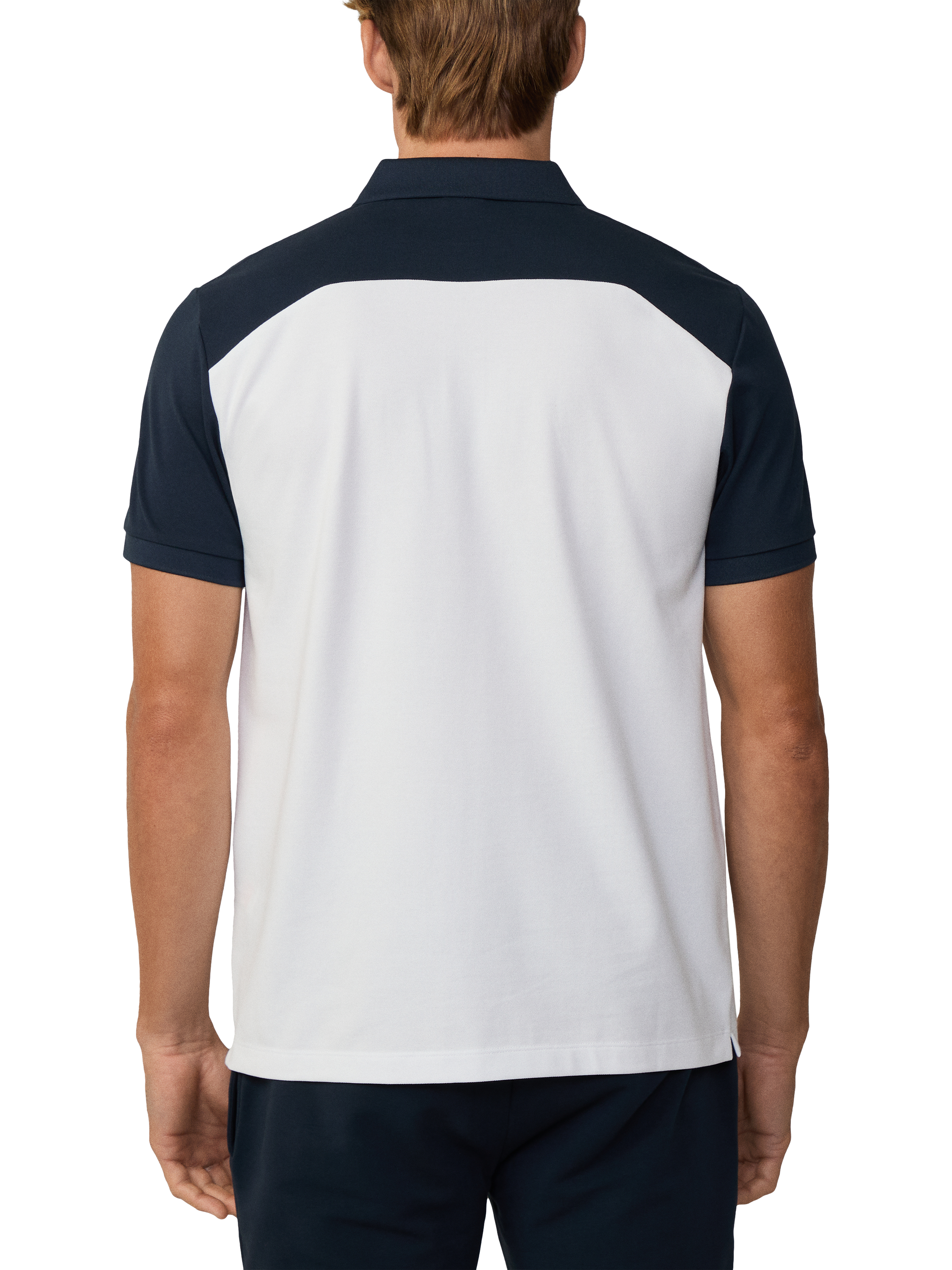 Product image 3 of 6, which shows Hackett London Cotton Blend Regular Fit Sports Polo Shirt, White/Navy, XS