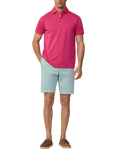 Hackett London Cotton Regular Fit Short Sleeve Polo Shirt, Hibiscus Pink