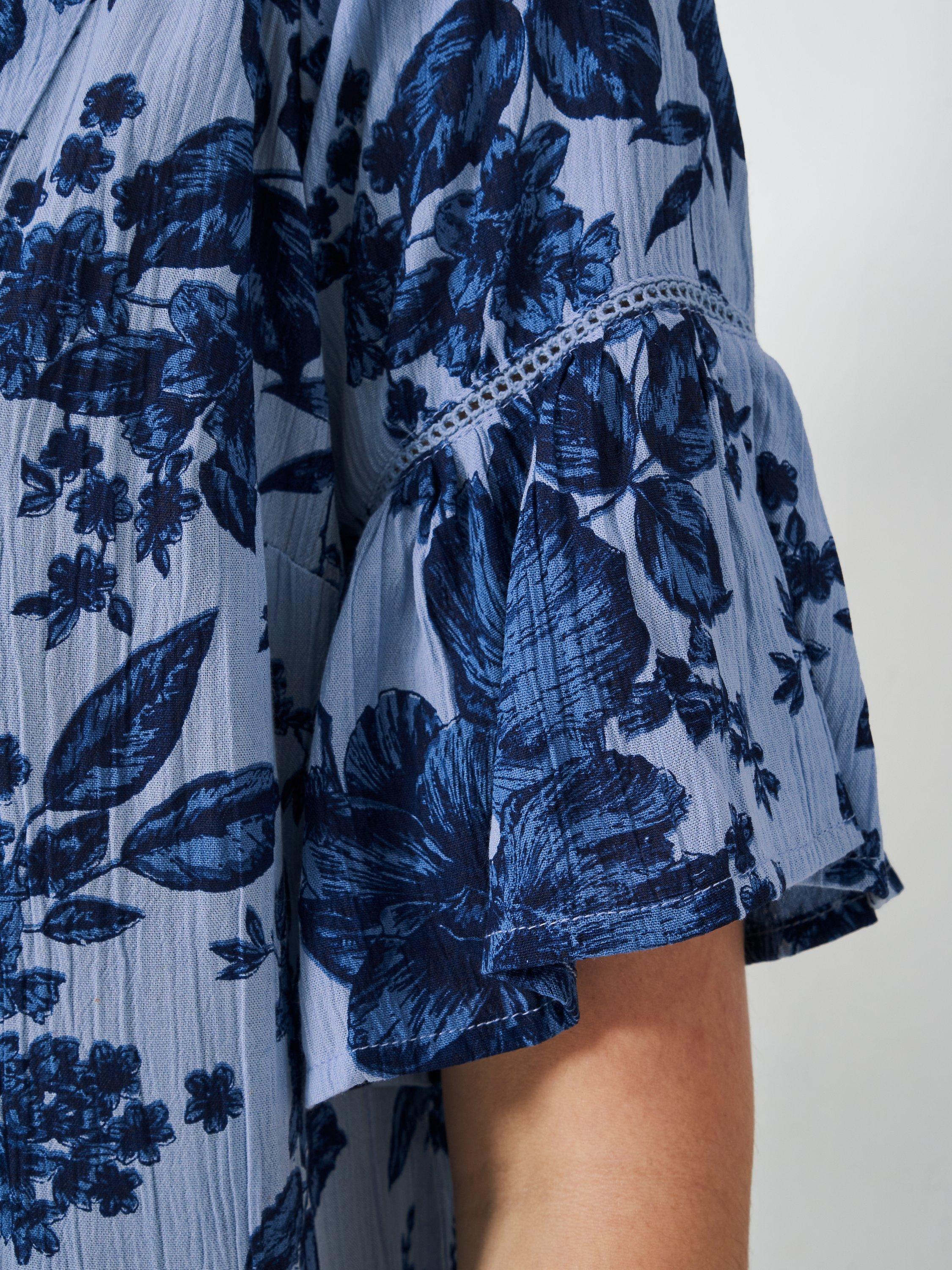 Product image 4 of 5, which shows Crew Clothing Floral Beach Dress, Blue, 10