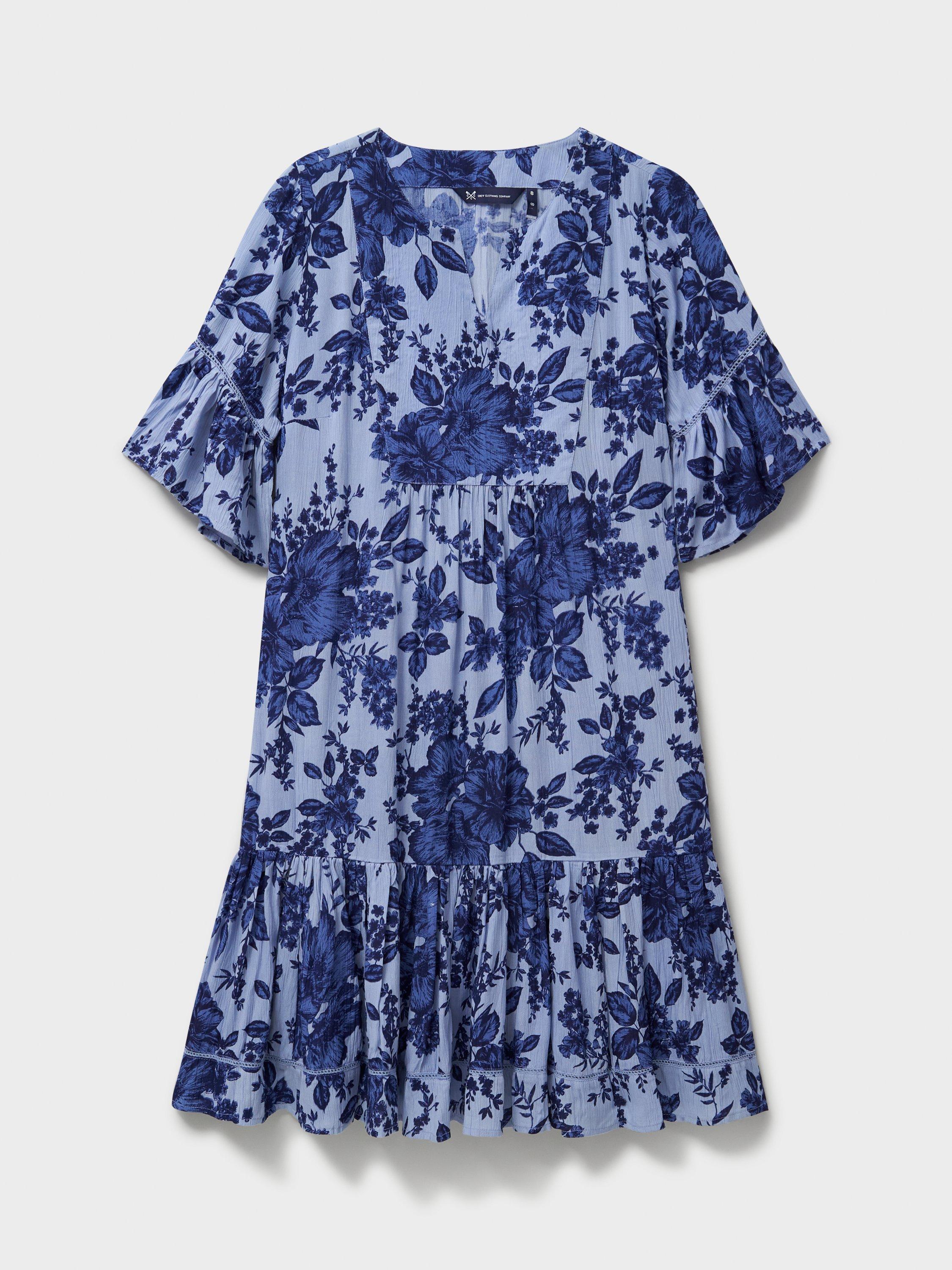 Product image 5 of 5, which shows Crew Clothing Floral Beach Dress, Blue, 10